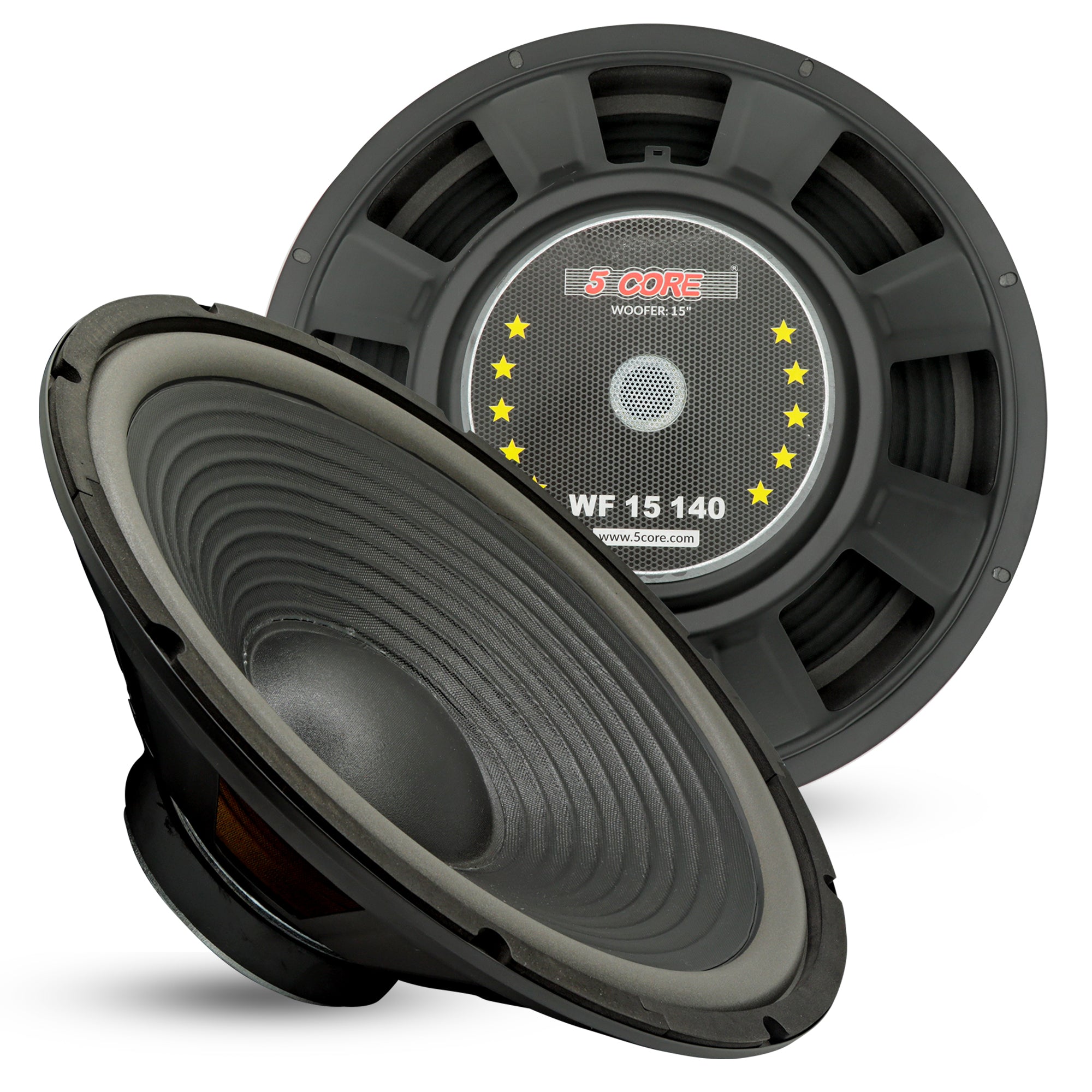 Powerful 15-inch subwoofer speaker designed for car audio systems.