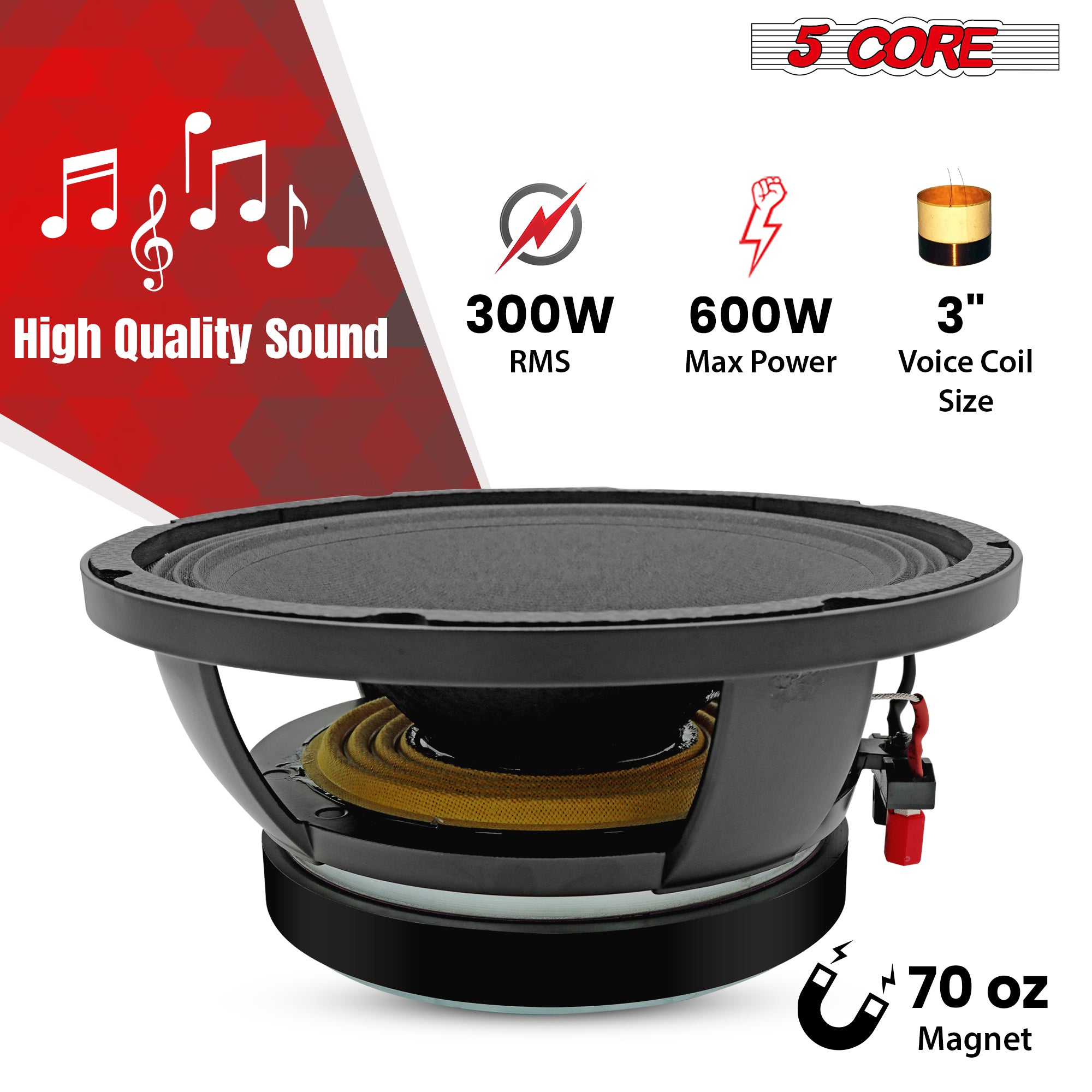 600W Max 8 Ohm Full Range Replacement DJ Bass Sub Woofer - an essential for any DJ setup.