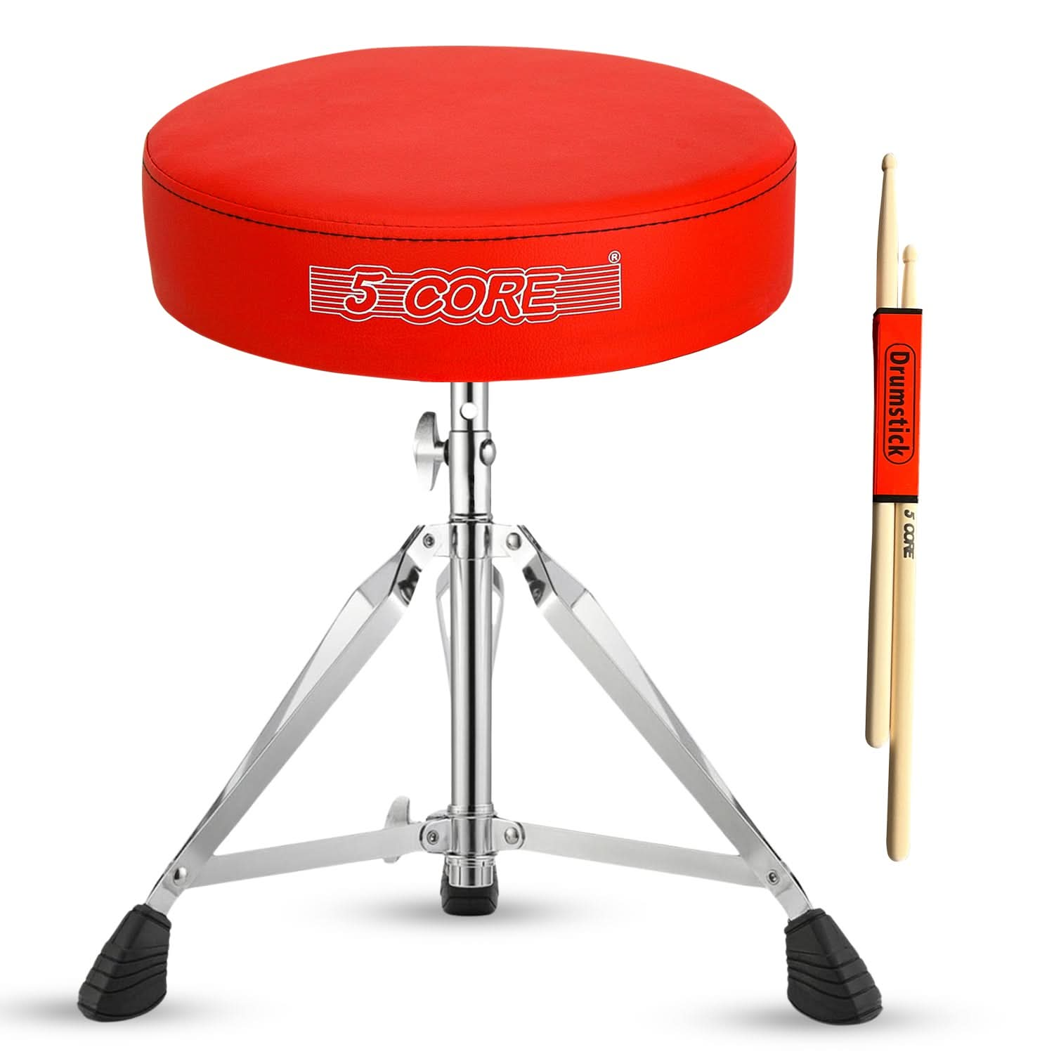 5Core Drum Throne Padded Adjustable Guitar Stool Drummer Seat for Adults & Kids 