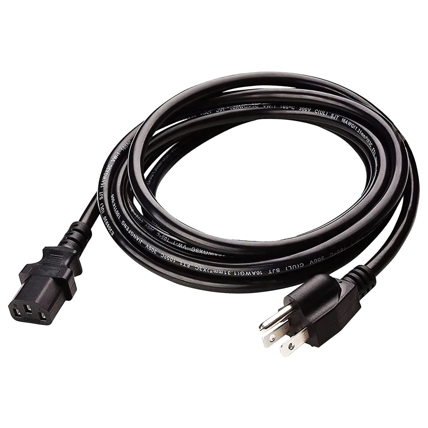 5Core AC Power Cord 6 Ft 3 Prong Extension Adapter 16AWG 125V 13A US Polarized Male - Female 1/2/5 Pc