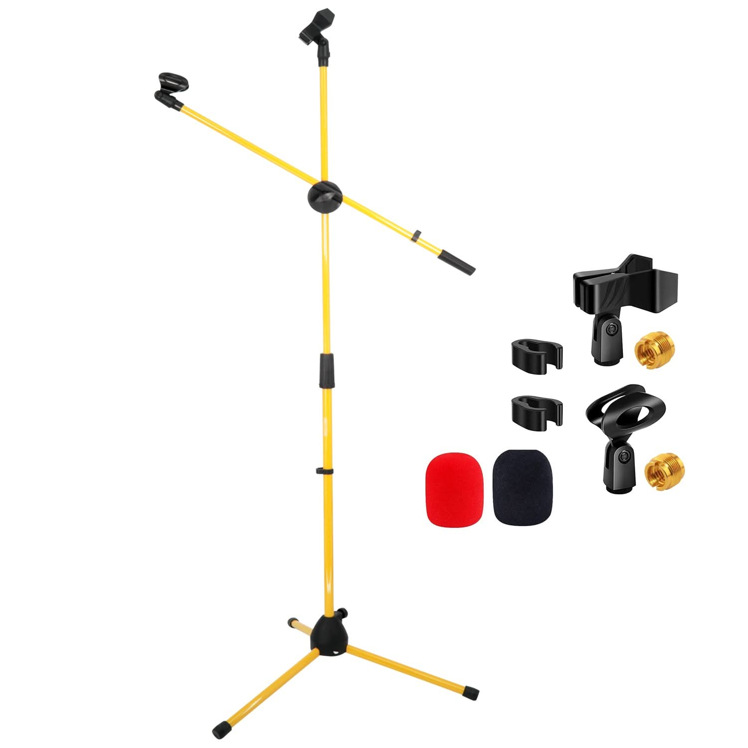 5Core Tripod Mic Stand Adjustable Heavy Duty Floor Holder Microphone Boom Arm YELLOW