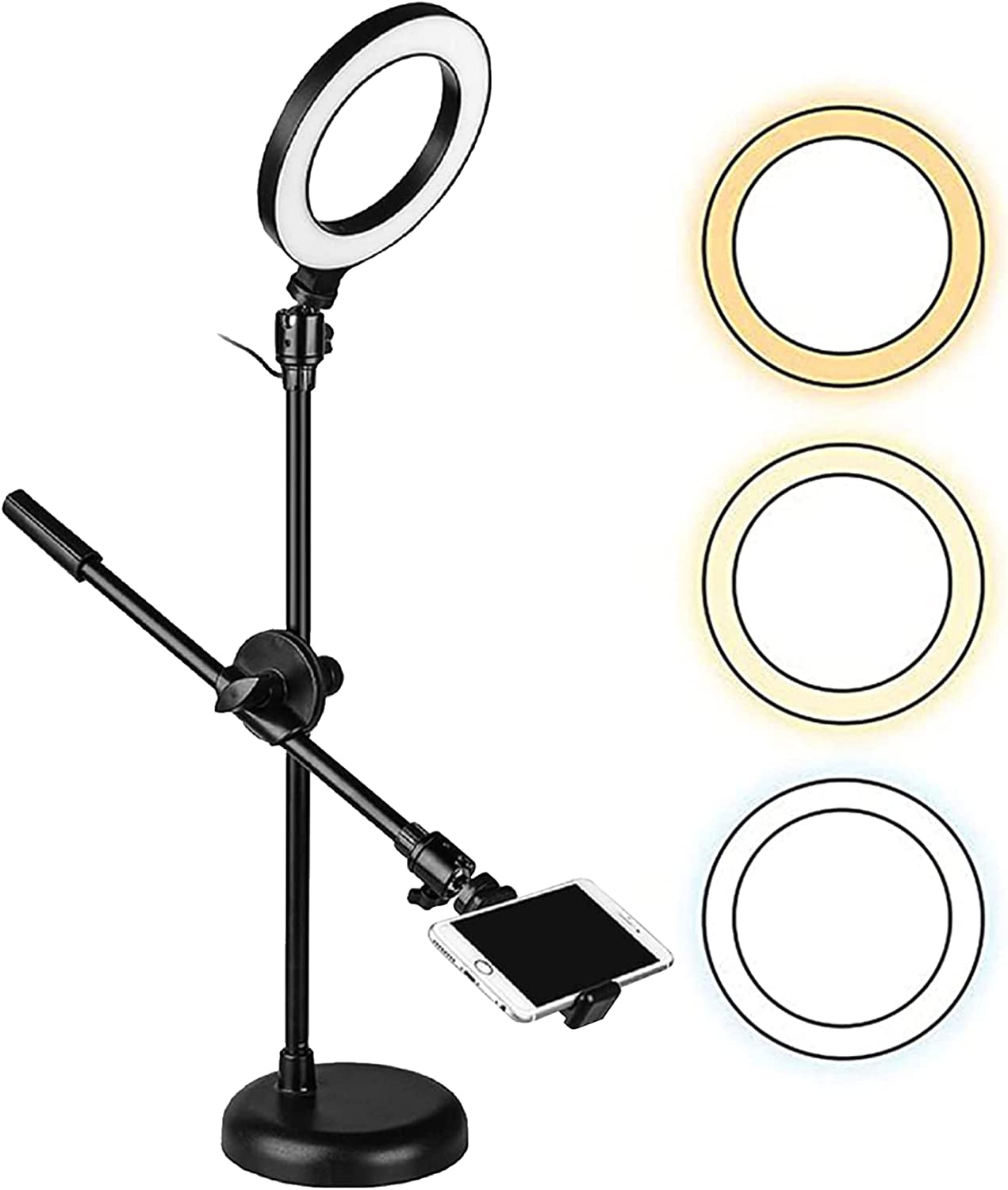 5 Core Ring Light 6 Inch W Phone Stand Adjustable Selfie Lights For Makeup Recording Podcast Streaming Content Creator Essentials - RING MOB PL