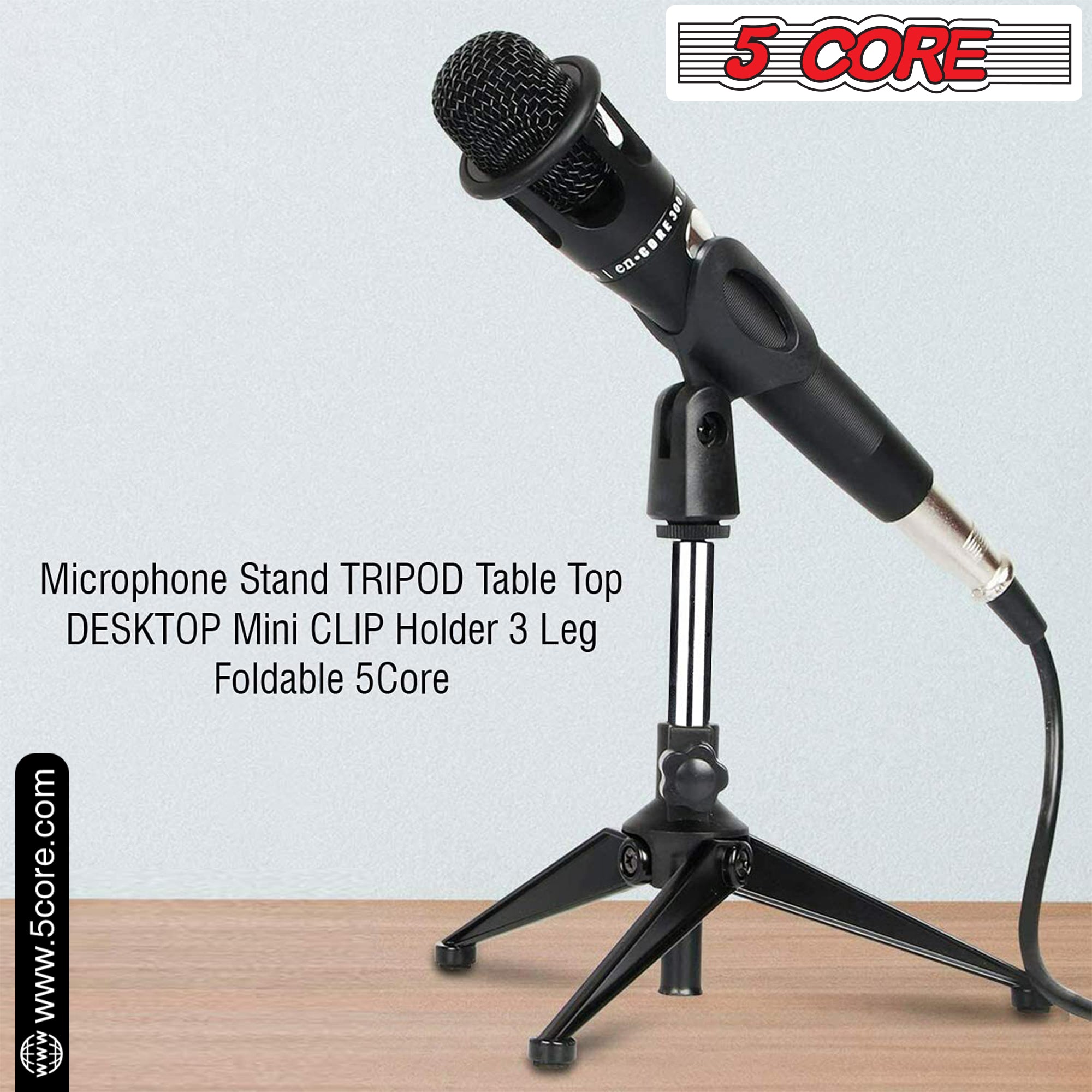 Desk Mic Stand Height Adjustable Tripod Portable