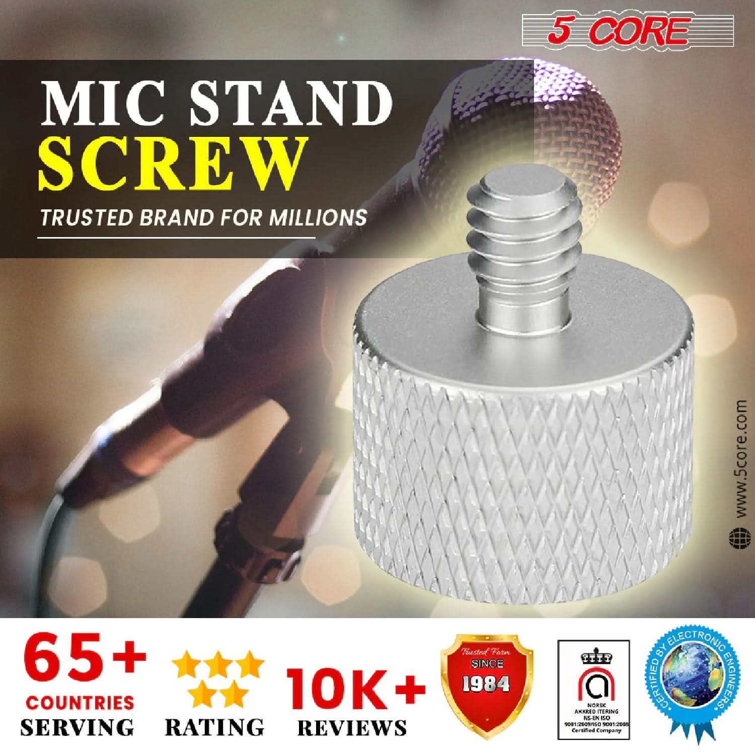 5Core 12 PCS Mic Stand Adapter  5/8 Male to 3/8 Female Screw Adapter  w For Microphone Stands & Clips Thread