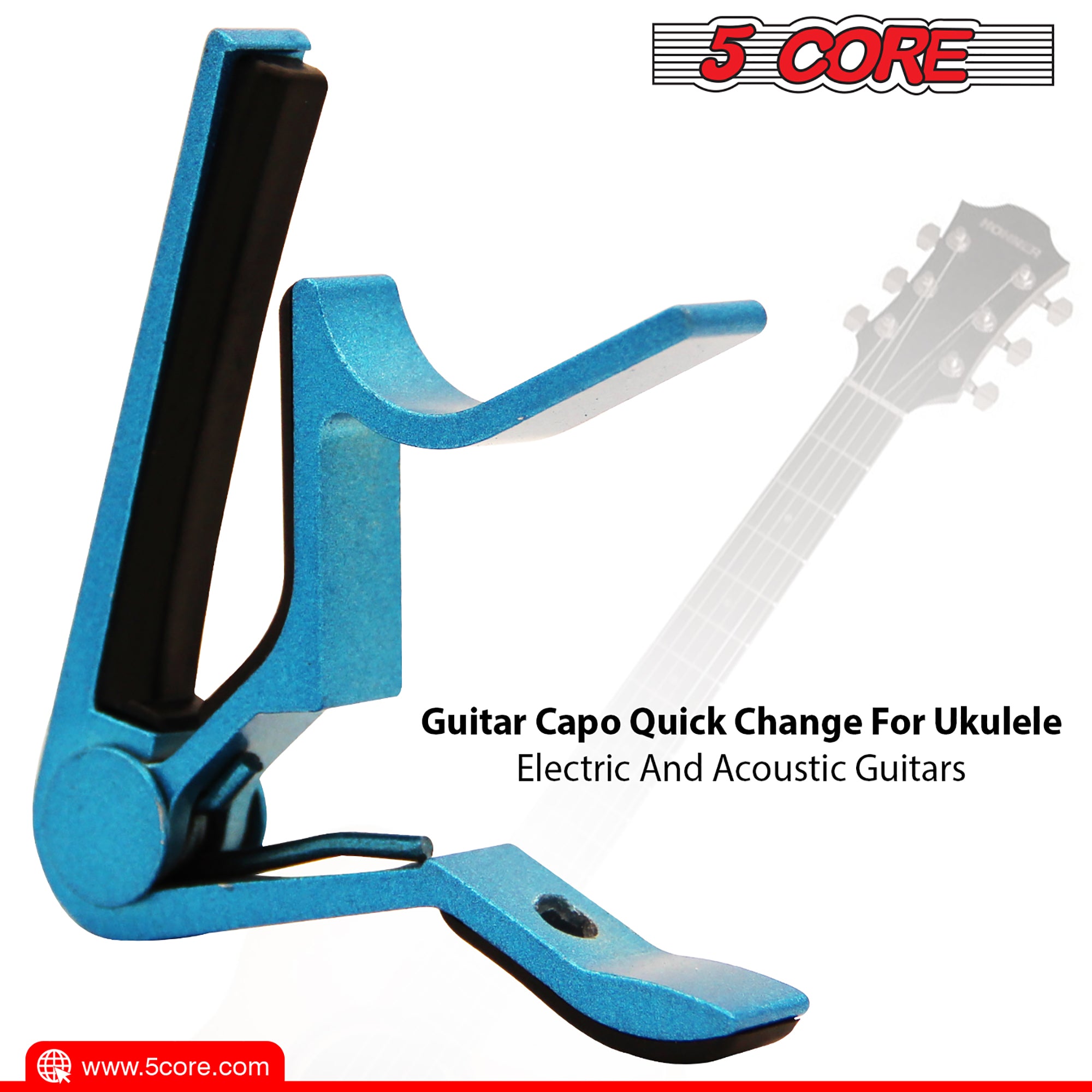 5 Core Guitar Capo 4 Pack 6 String Kapo Universal Clamp w Soft Padding for Acoustic Electric Guitars