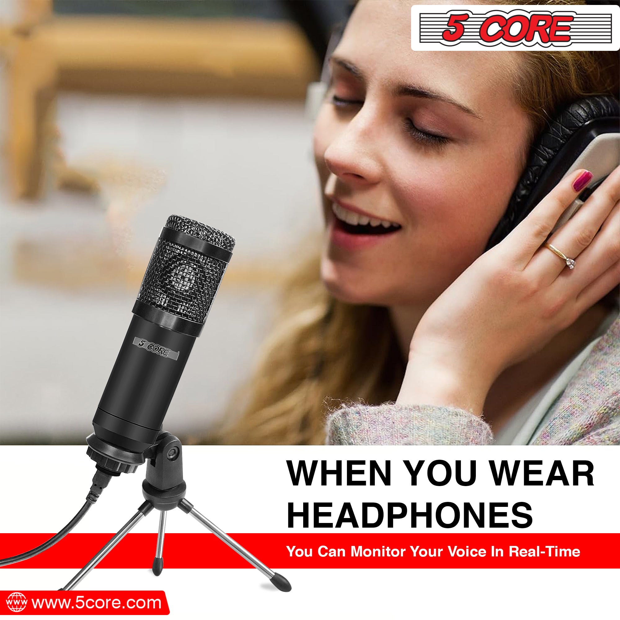 5 Core Podcast Equipment Bundle All in One Podcast Kit w Condenser Microphone Perfect for Recording Broadcasting Live Streaming - RM 4 B