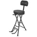 Guitar player stool with secure stand