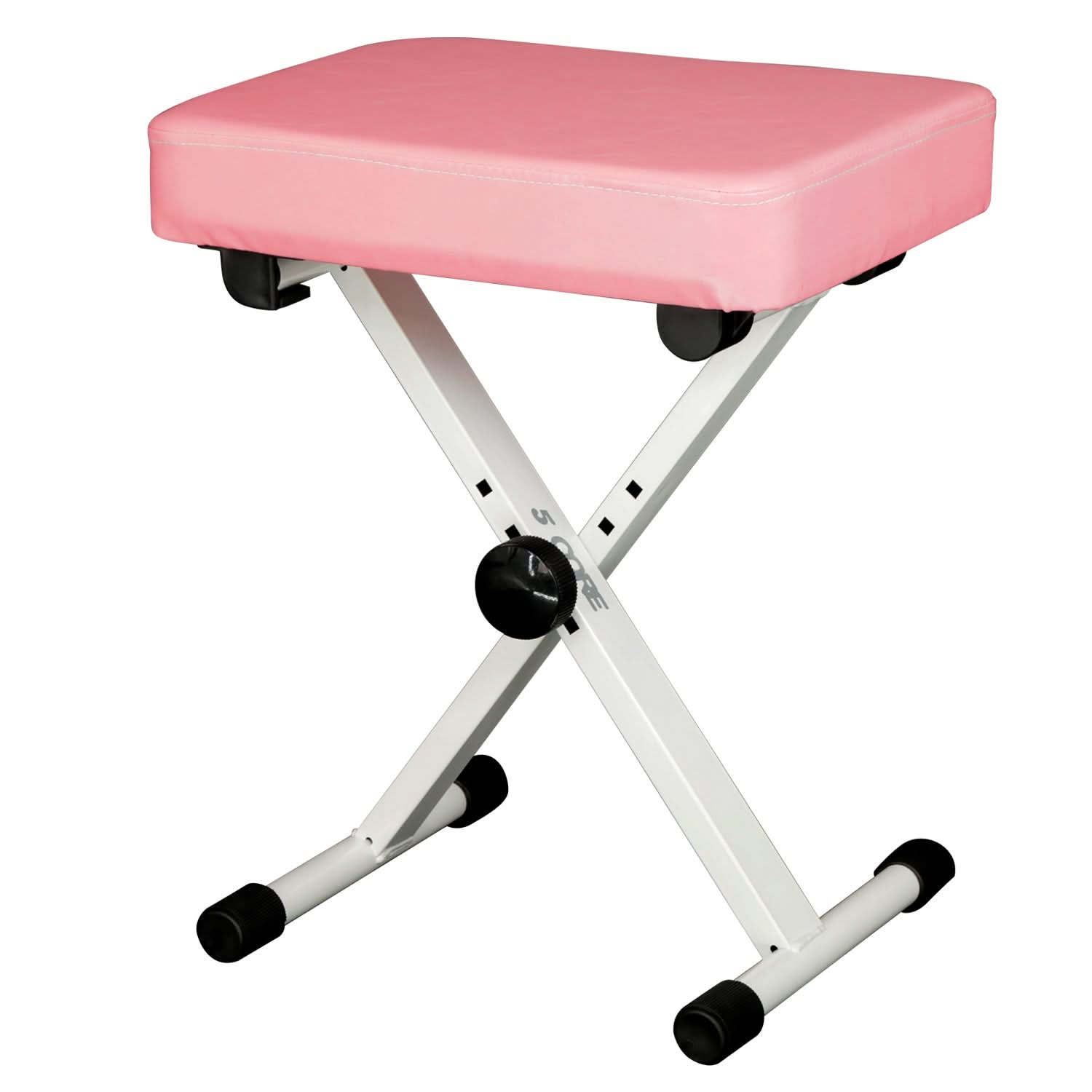 5 Core Keyboard Bench X Style Piano Stool Heavy Duty Adjustable Keyboards Chair Pink