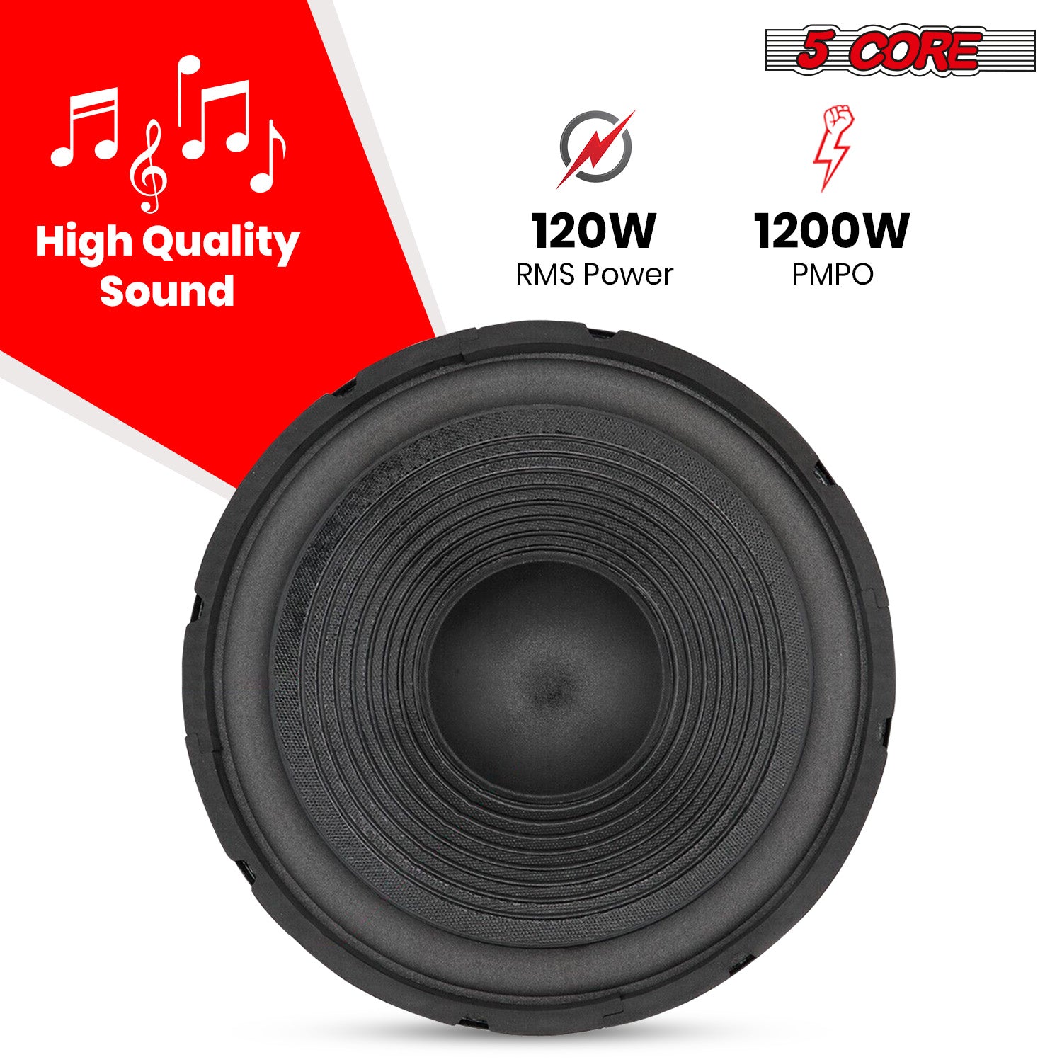 5Core 12 Inch DJ Subwoofer Speaker 1200W Peak 4Ohm Audio Replacement Sub woofer