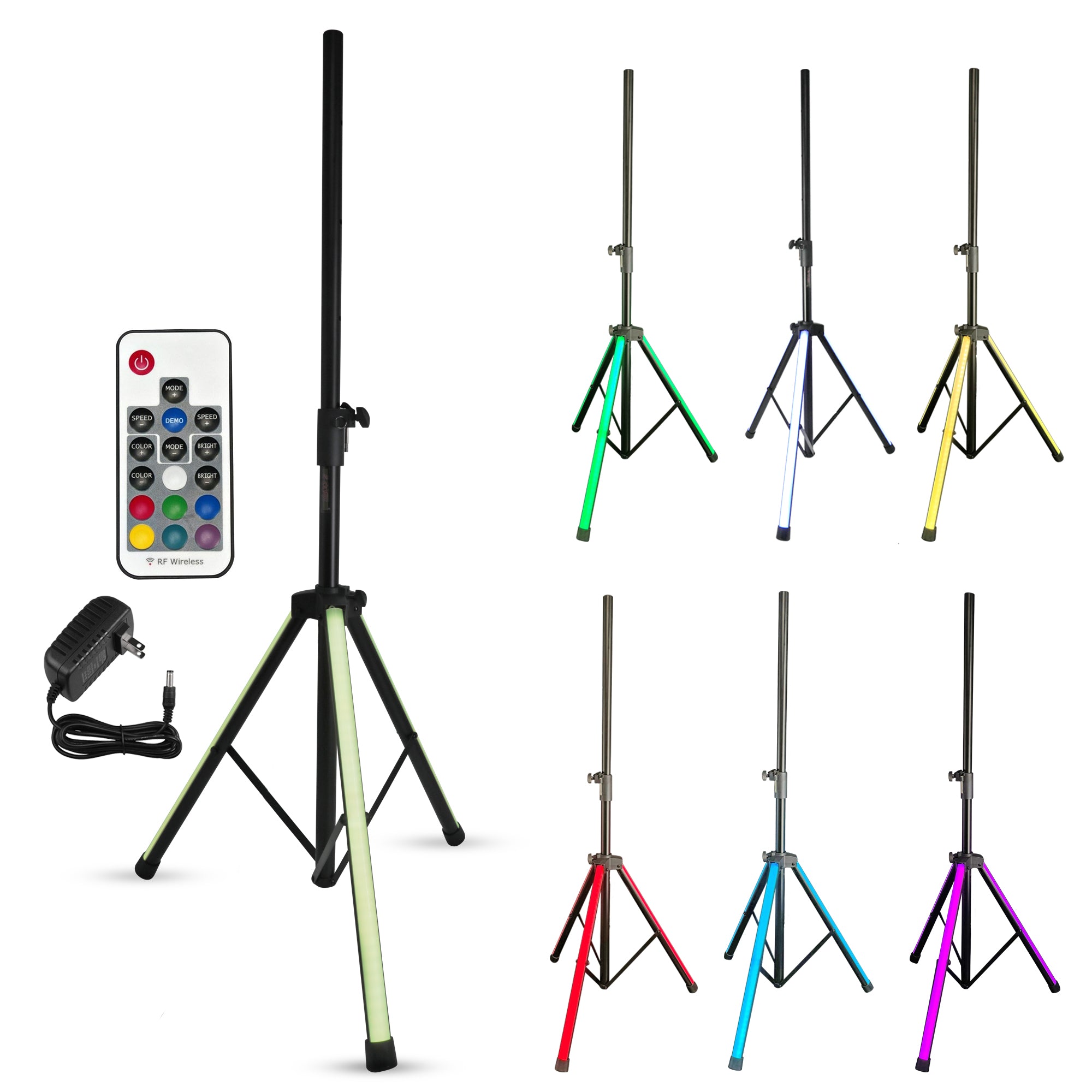 5 Core Speakers Stand LED Lights Heavy Duty Height Adjustable Tripod PA Studio Monitor Stands