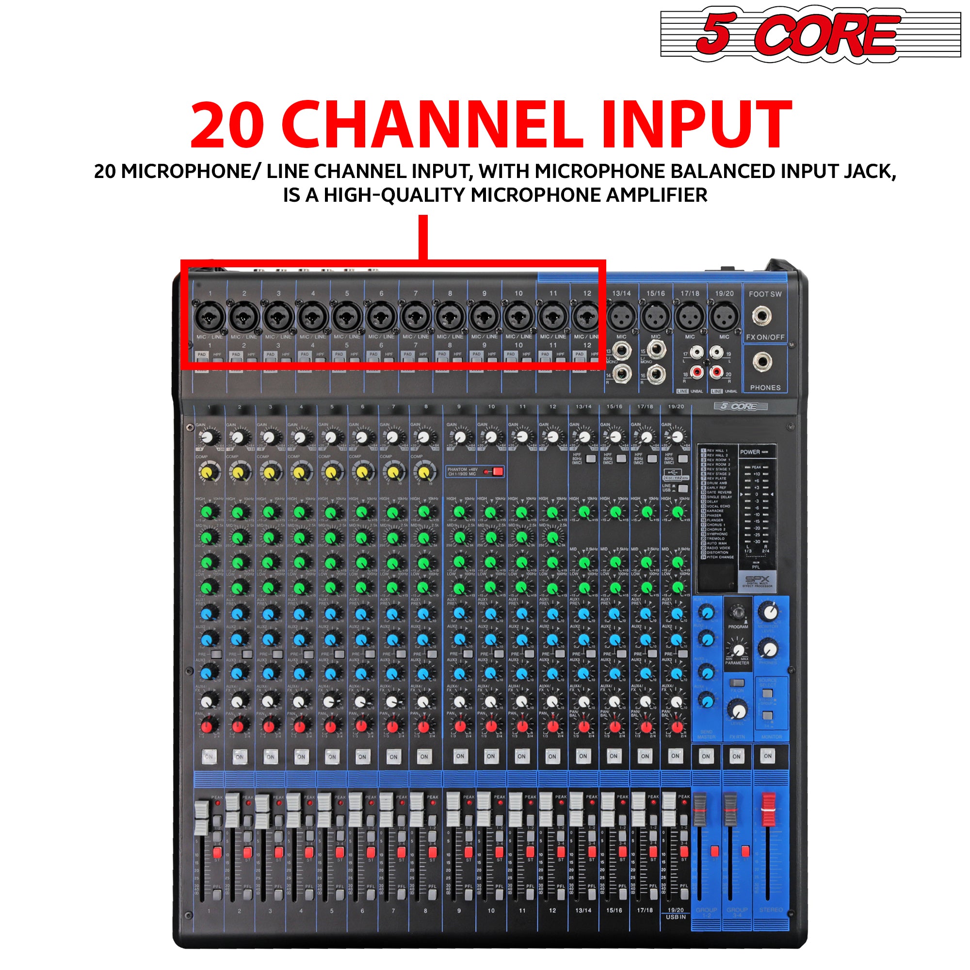 20 channel input