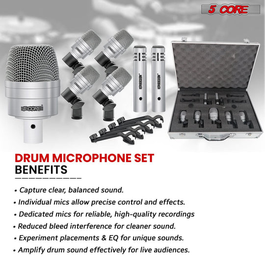 Dynamic Drum Mic Set: 7-piece kit for accurate drum sound capture.