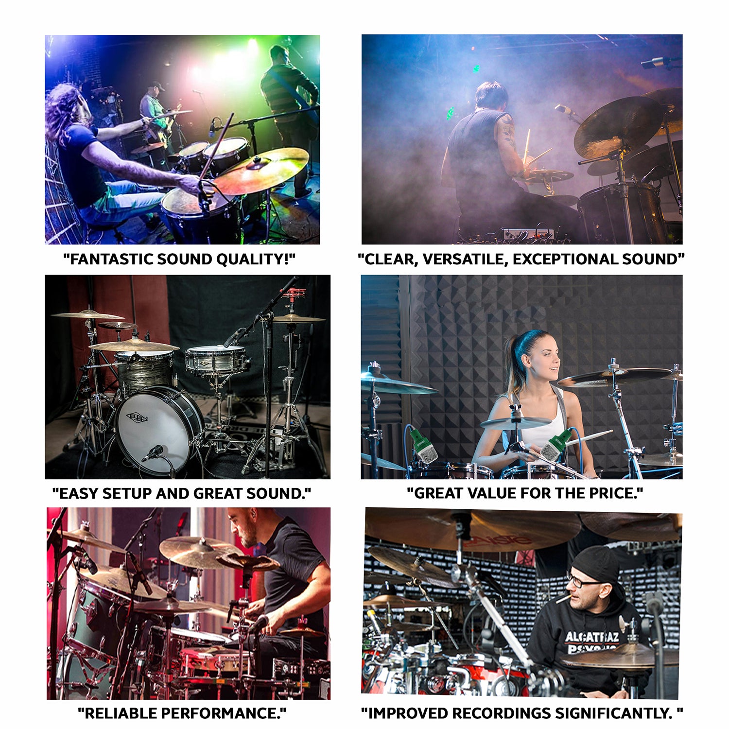 Exceptional Audio Clarity: 5 Core Dynamic Drum Mic Kit