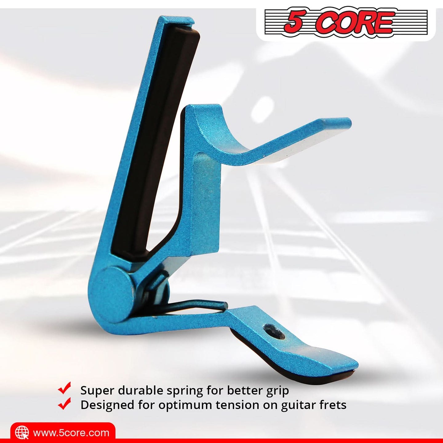 5 Core Clip Capo: Pair of capos for acoustic and electric guitars, ideal for versatile use.