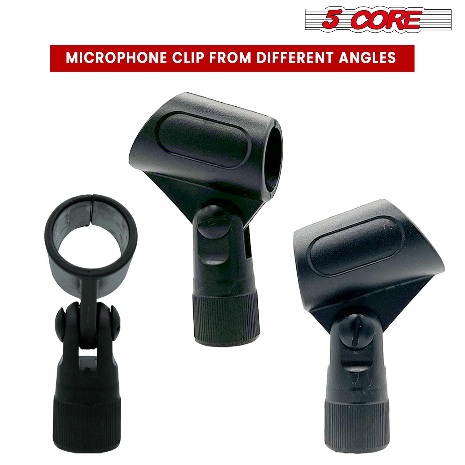 5 Core Microphone Clip Holder 6 Pieces with Screw Adapters 5/8 to 3/8 Inch