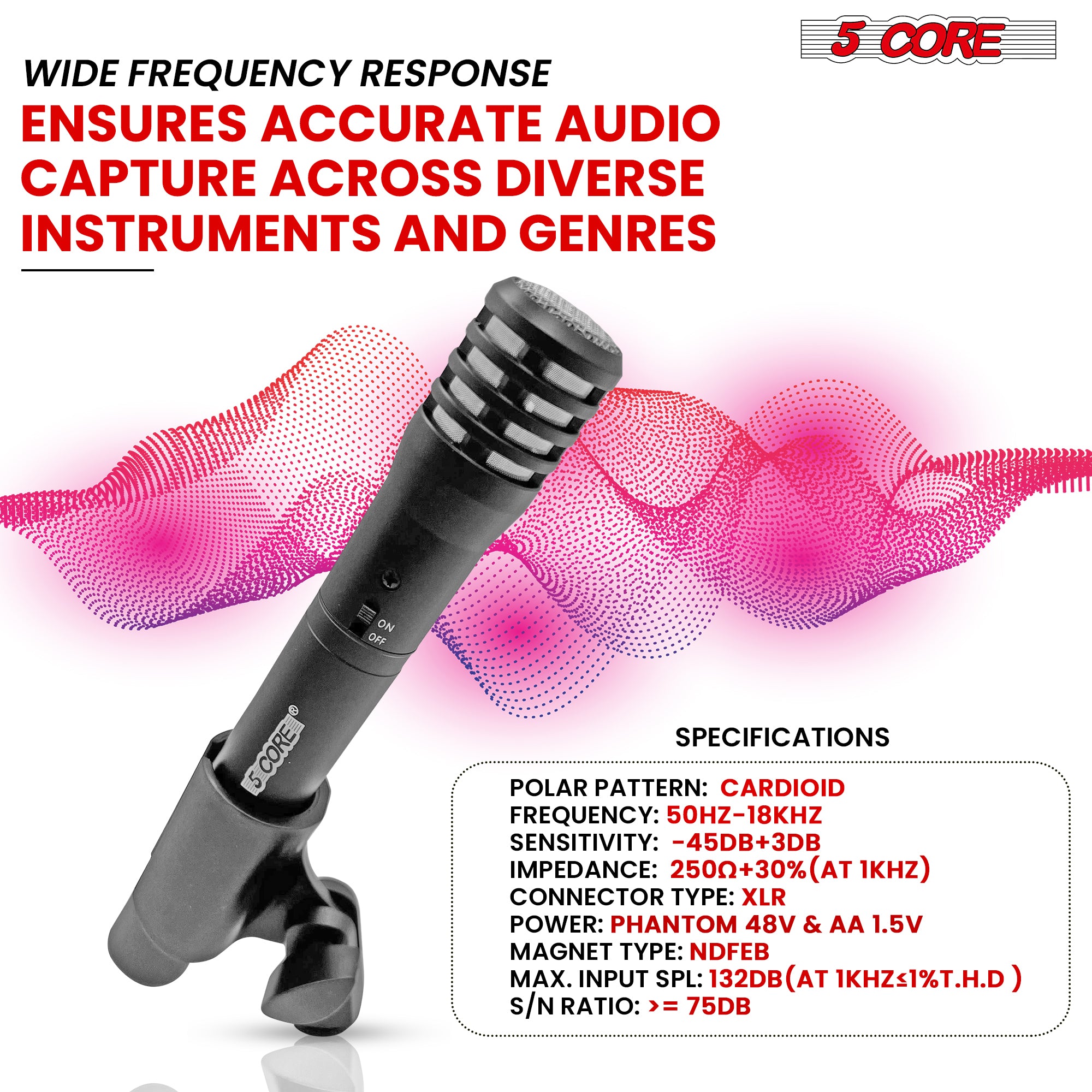 5 Core Instrument Microphone: Perfect for Live Performances