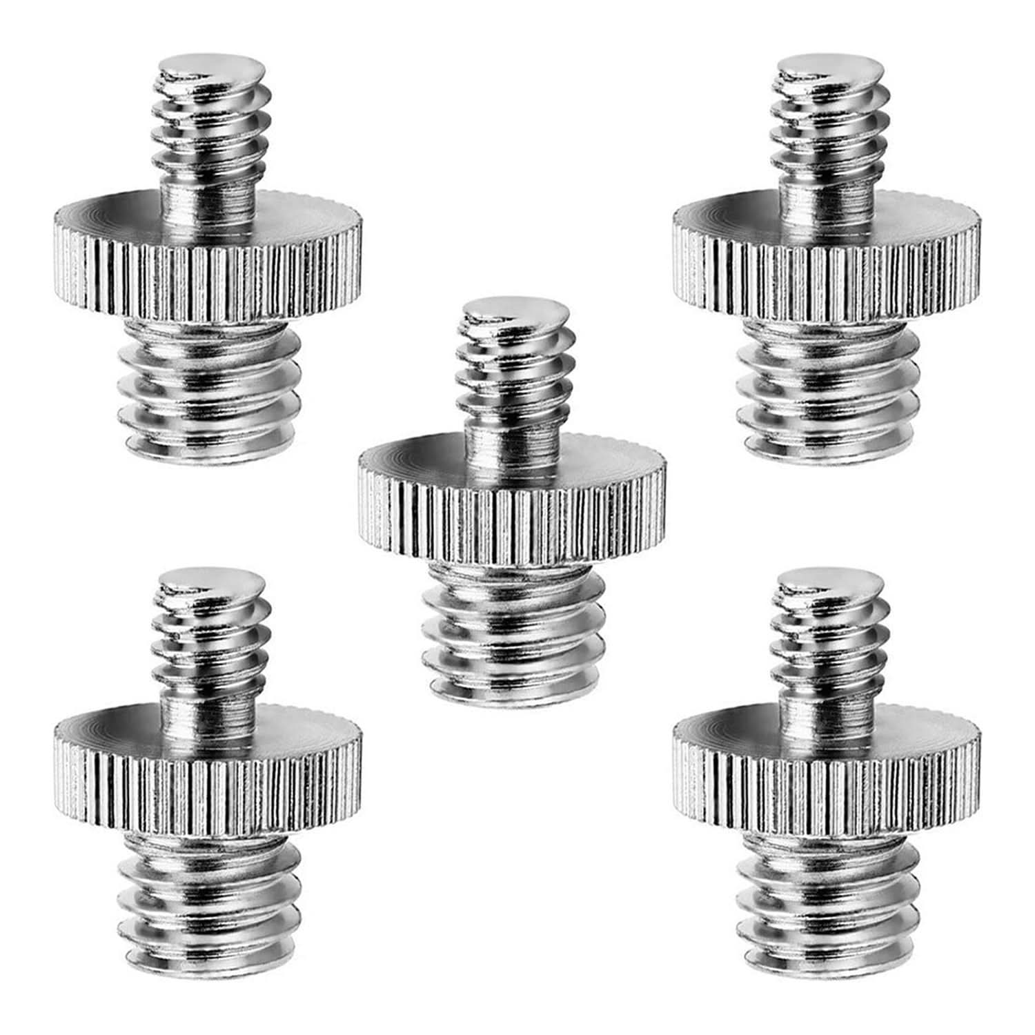 5 Core Mic Stand Adapter 3/8 Male to 1/4 Male Screw Adapter w Knurled Surface Precise Thread Adopter