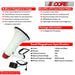 Bull horn loud speaker and cheer megaphone with handle for sports.