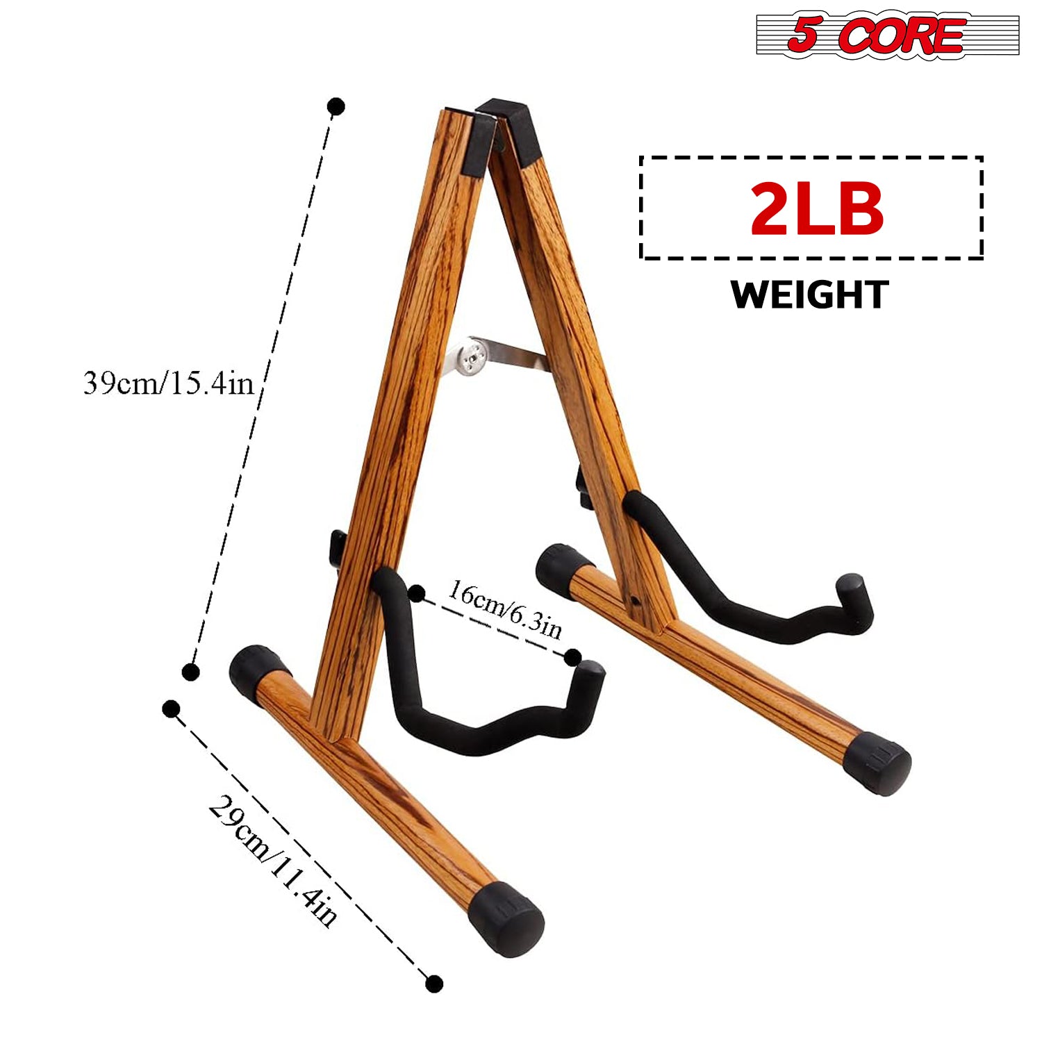 5 Core Guitar Stand Wooden Guitar Holder Premium Adjustable Music Stand for Guitar Players A Frame Folding Guitar Stand Holds Acoustic Bass Cello Mandolin Banjo Perfect Gifts For Guitar Players - GSS WD
