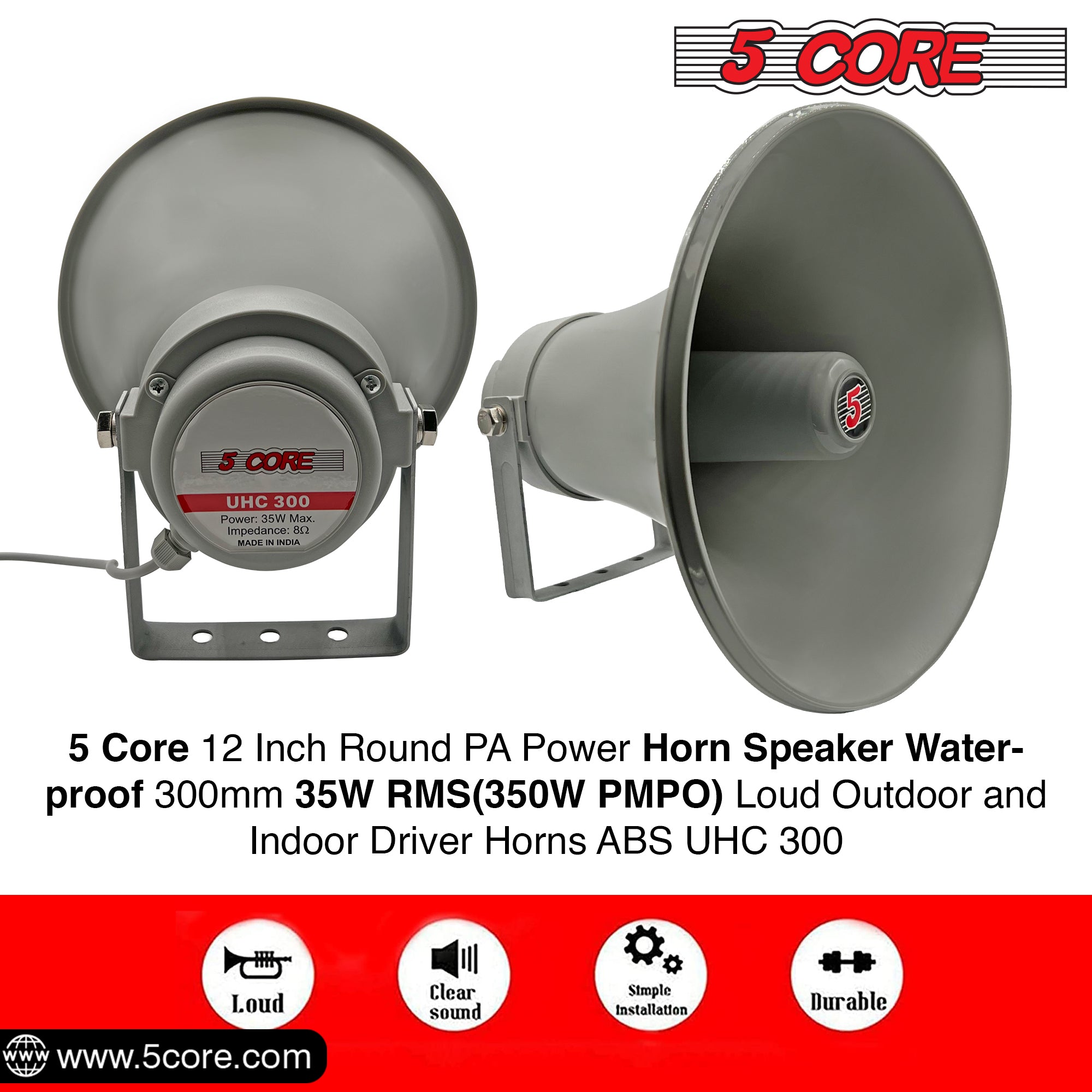 5 core 12 inch round pa power horn speaker