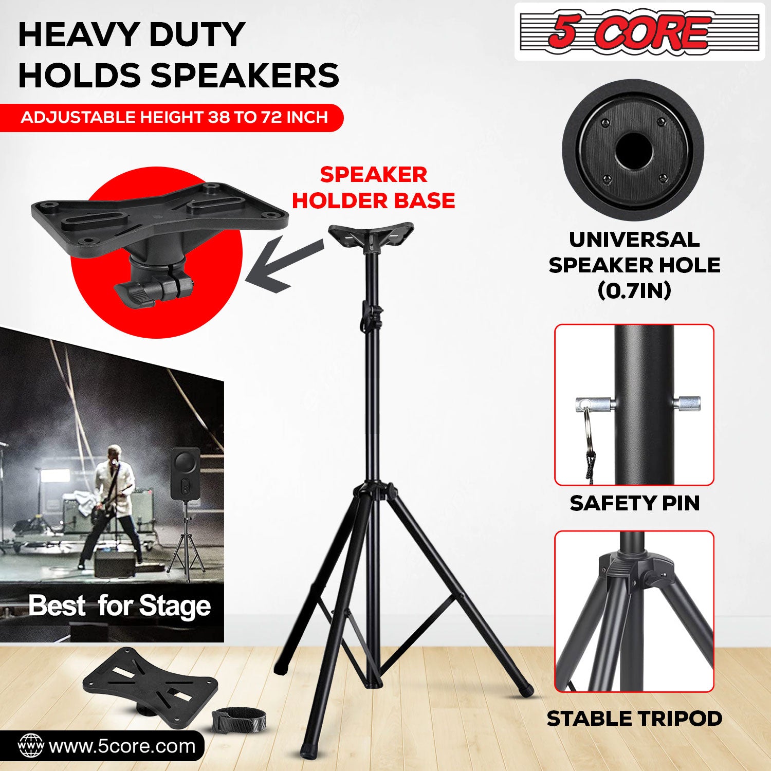 Heavy Duty Speaker Stands, Can Holds up to 100 lbs.