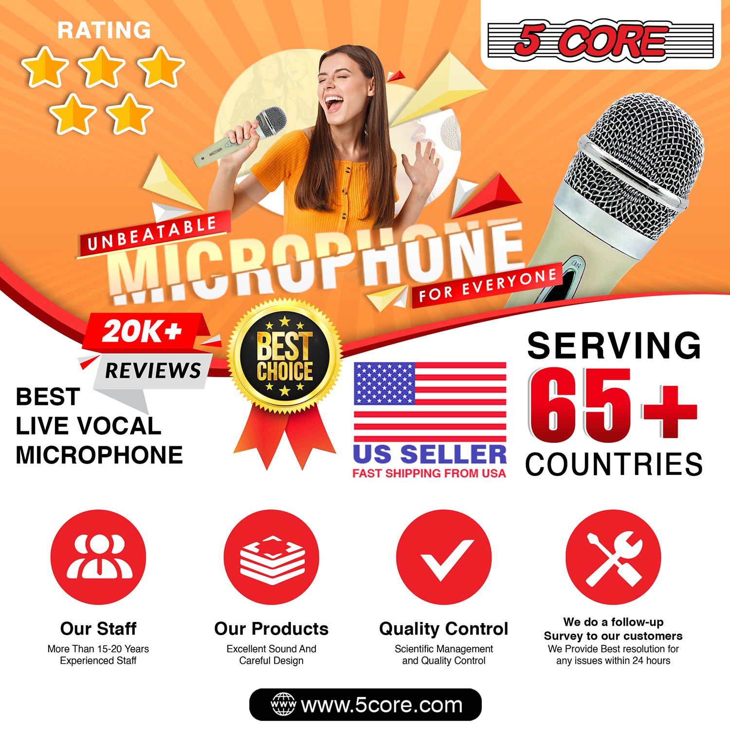 5 núcleo micrófono pro microfono microfono Mic XLR Audio Cardiod Vocal Karaoke PM 286 WH