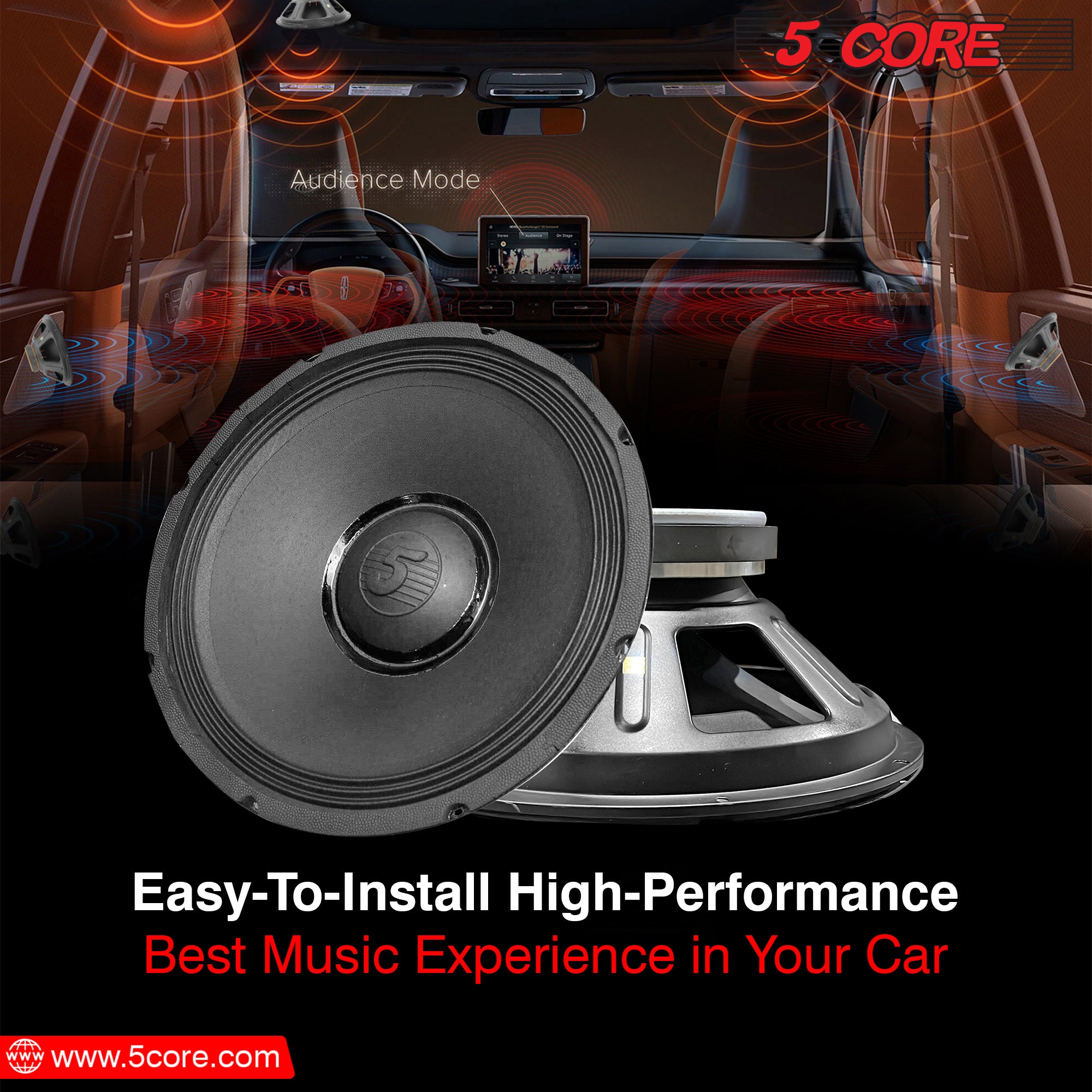 5 Core 15 Inch Subwoofers 2200W PMPO Raw Replacement Speaker 8 OHM Pro Audio Sub Woofer System Powerful Bass Surround Sound -15-185 MS 250W