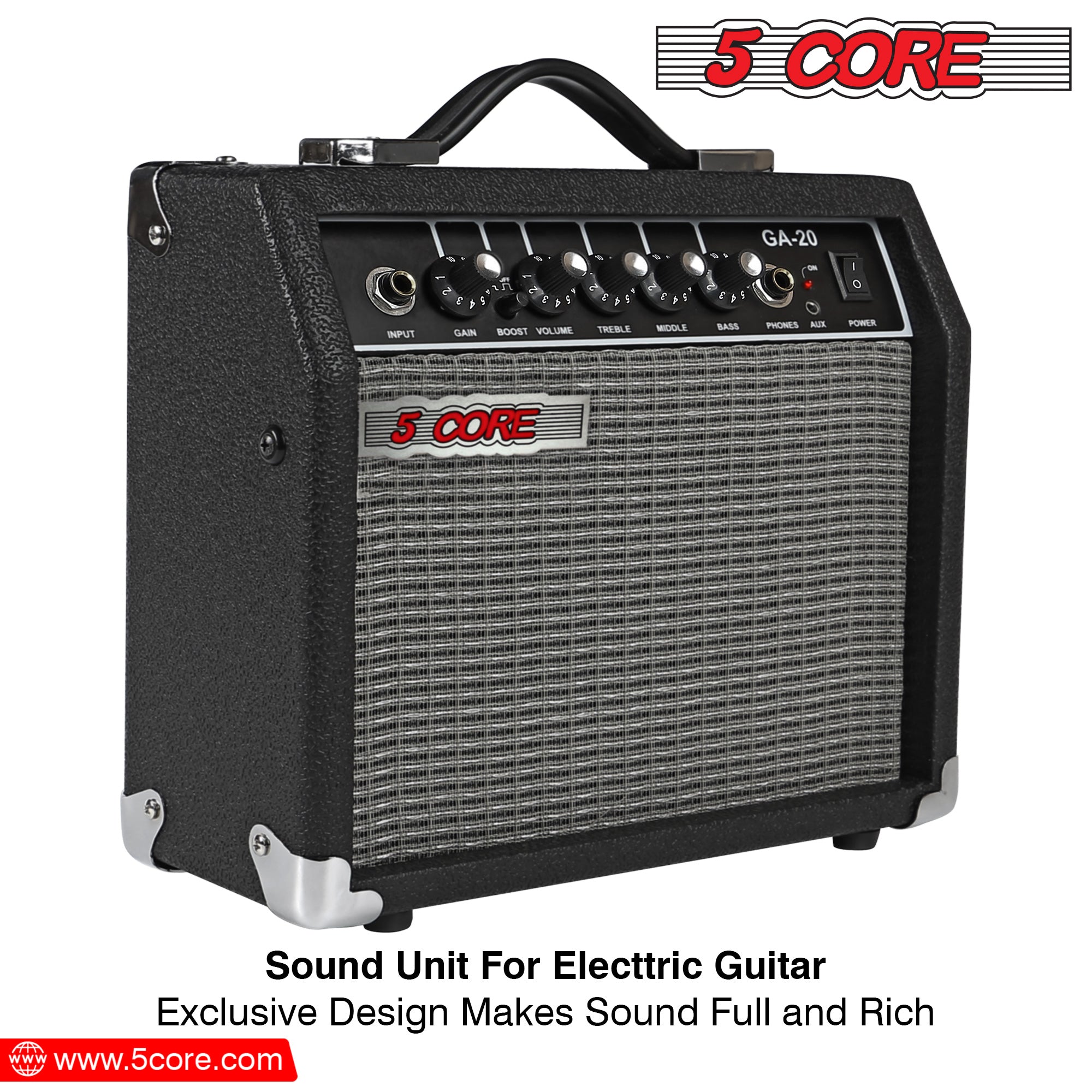 Versatile 40W amp optimized for distortion-free sound with various instruments.