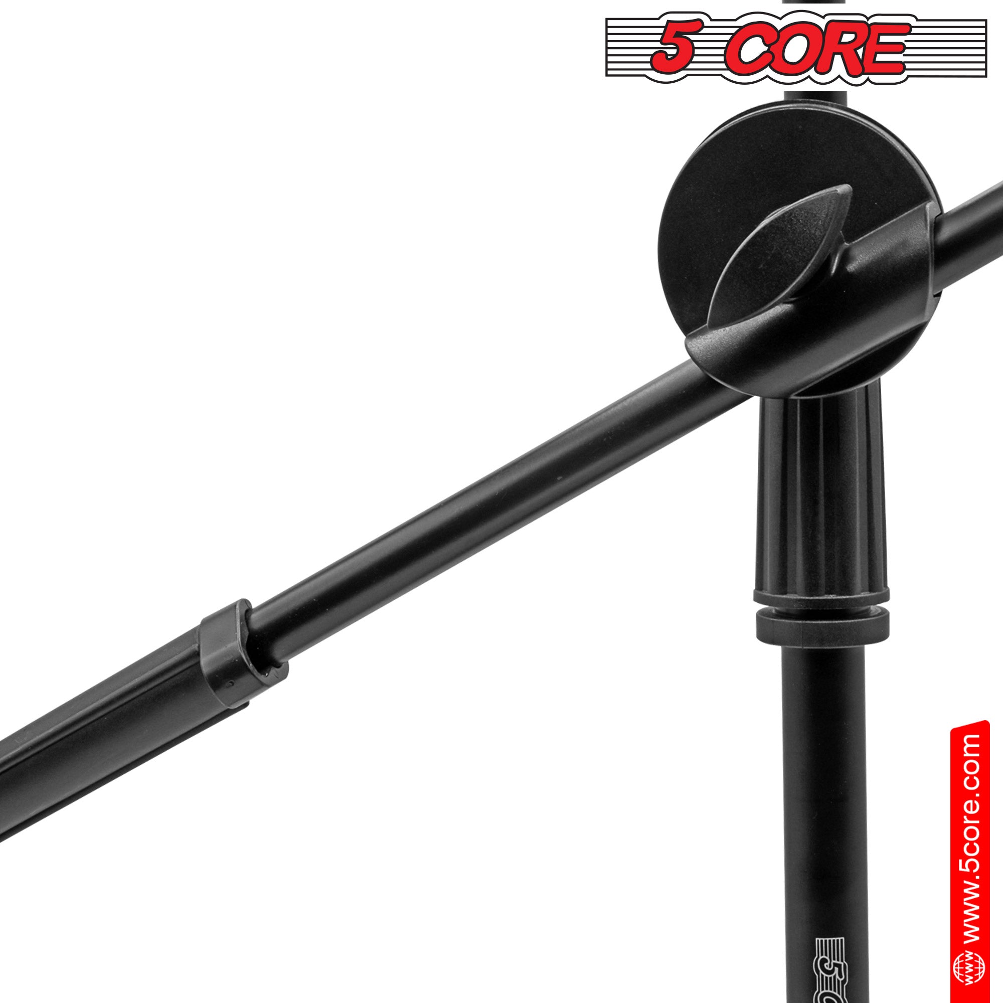 5 Core Short Microphone Stand with Boom Arm Height Adjustable Low Profile Mic Tripod Stand Mini Mic Holder360 Rotating with Dual Mic Clip - MS DBL S