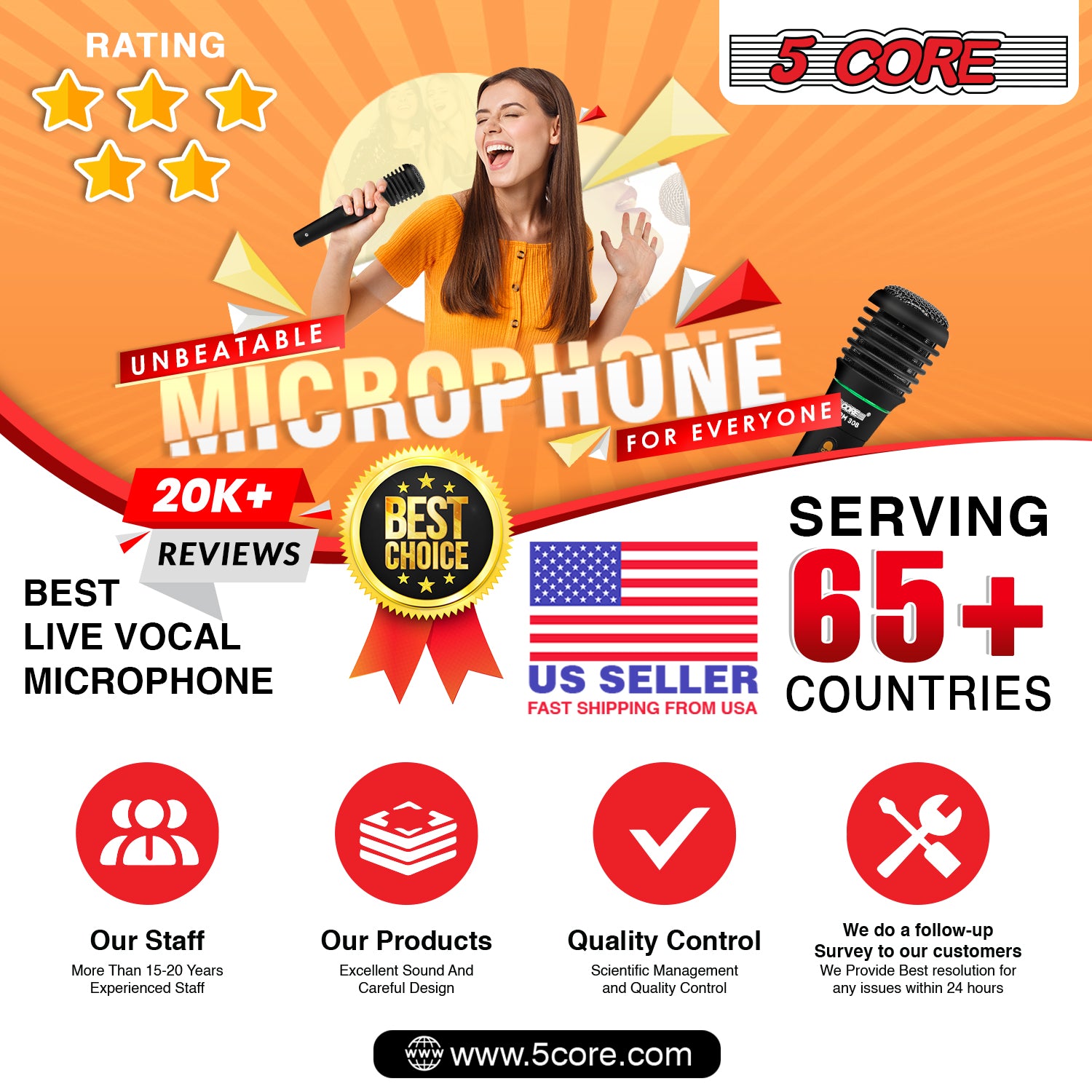 Professional Sound Quality: Unrivaled Performance with 5 Core Mic