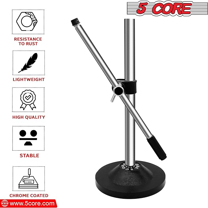 Adjustable table mic stand: Offers flexible positioning options.