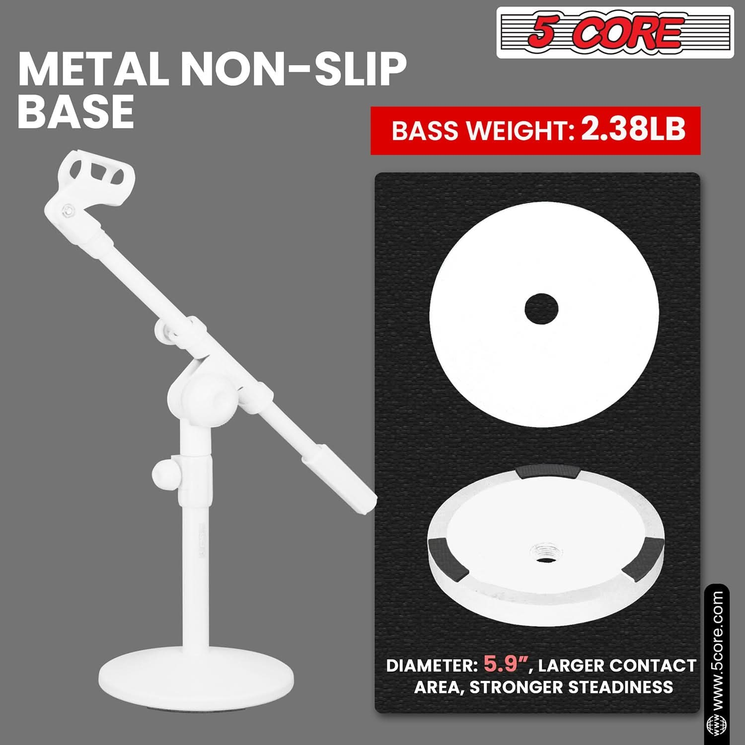 Non slip round base table mic stand