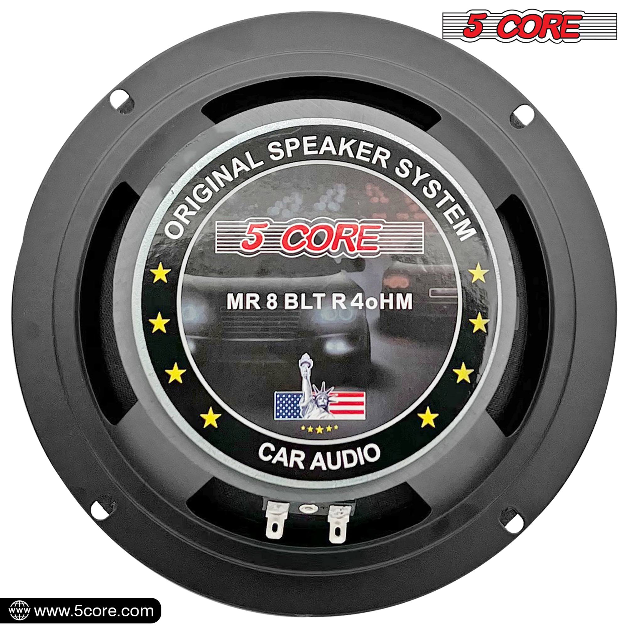 5 Core Car Speakers 8 Inch 580W PMPO 4 Ohm Midrange Speakers Built in Super Bullet Tweeters PRO Car Audio Subwoofer - MR 8 BLT R 4oHM