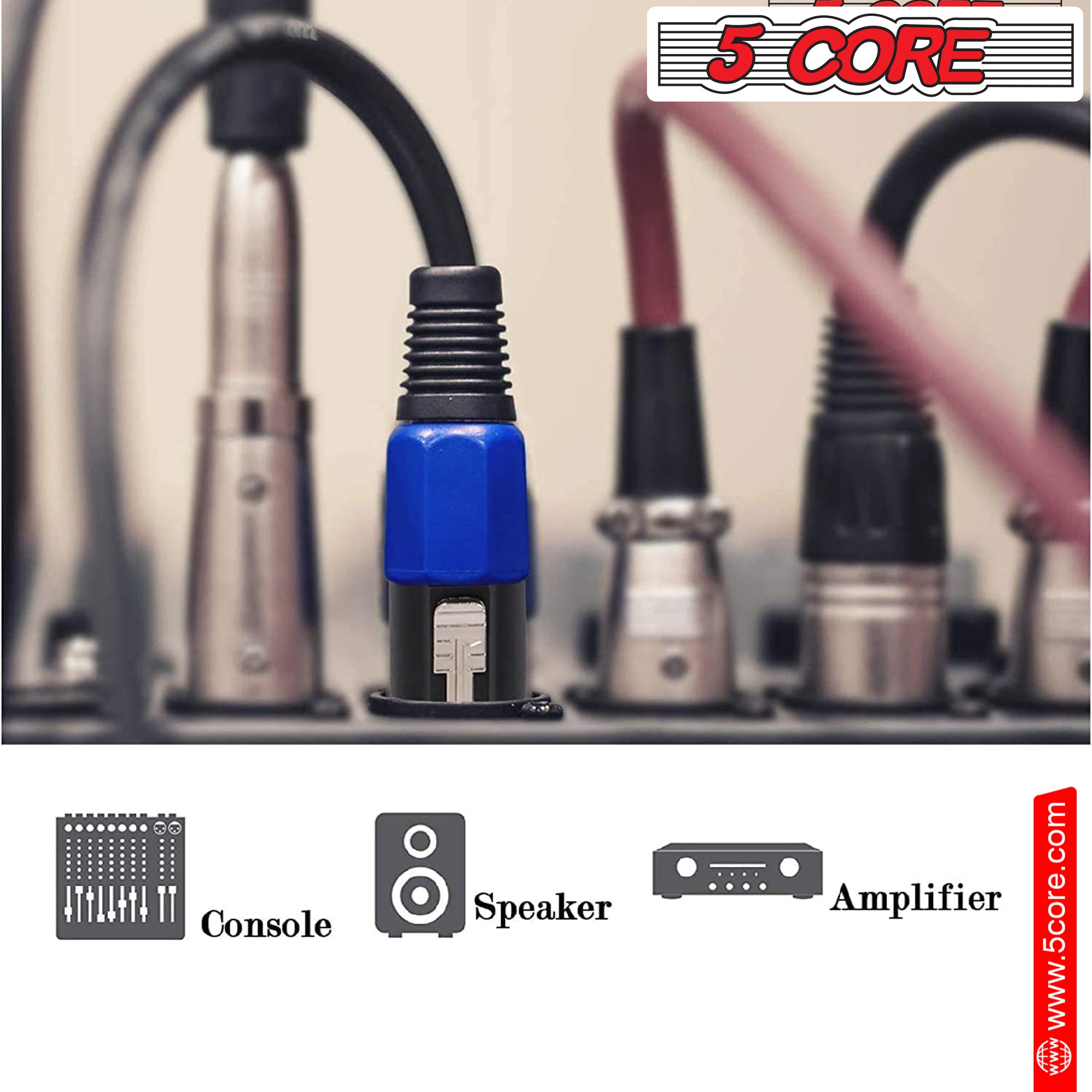 5 Core Speakon Adapter High Quality Audio Jack Male Audio Pin  Speaker Adapter Connector