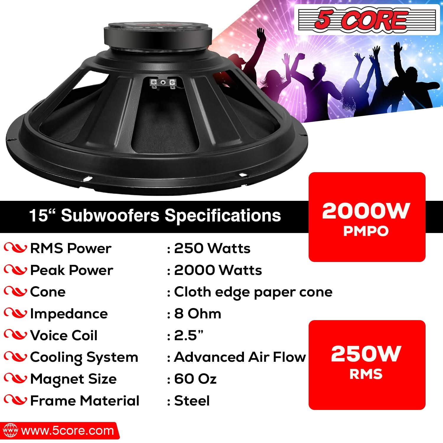 High Power 15 Inch Subwoofer Speaker for DJs