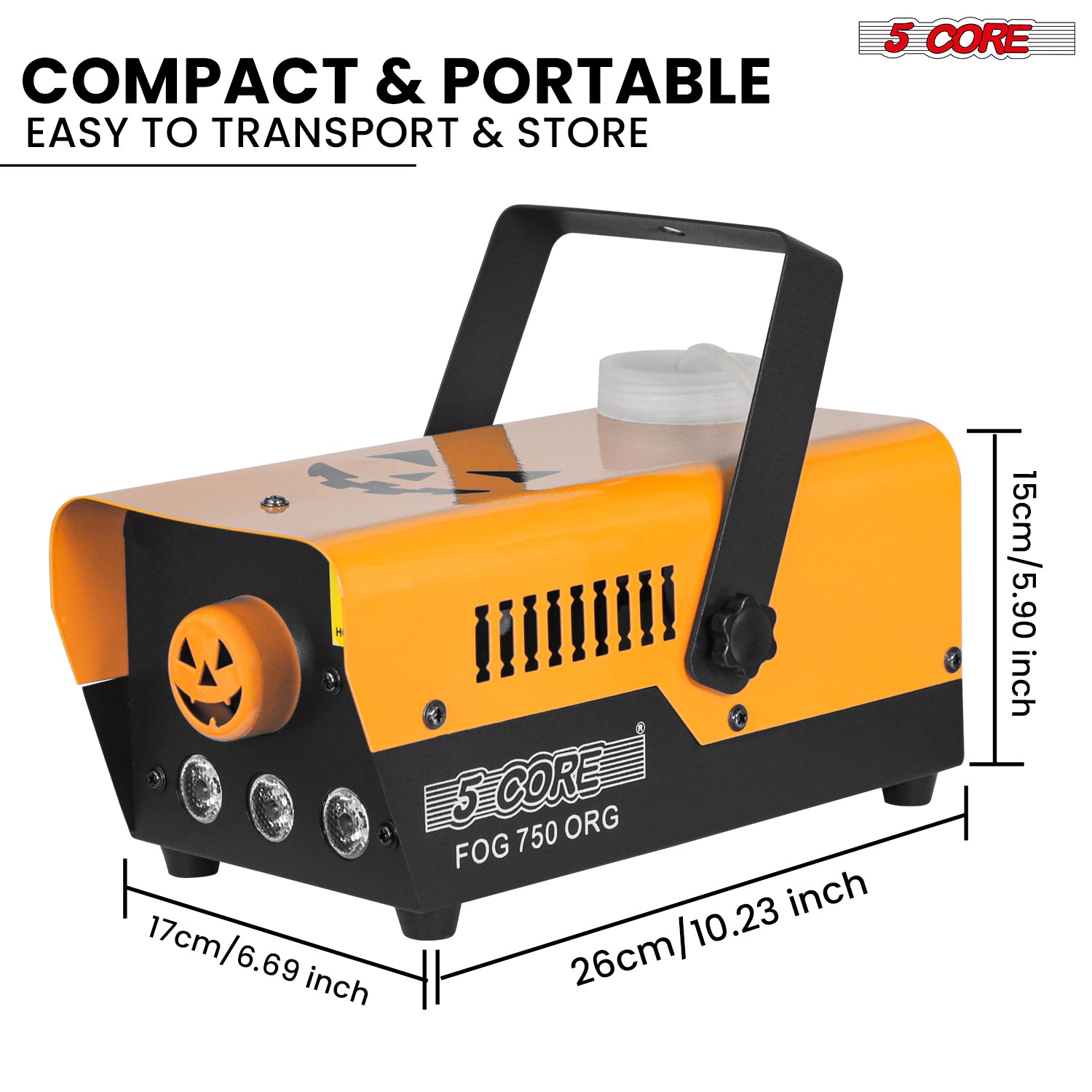 5 Core Fog Smoke Machine 750W Low Lying Indoor Outdoor 250ML Fog Maker with LED Lights Fogger for Halloween Wedding Party Christmas Stage Effect