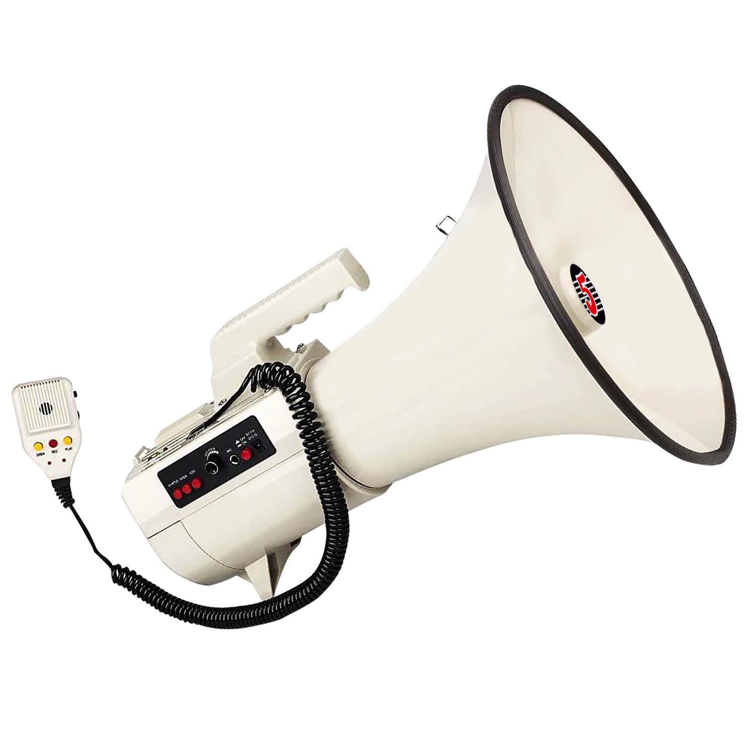 5Core Megaphone 100W Power PA Bullhorn 2000 Yards Range w Siren & USB Bull Horn Loud Speaker