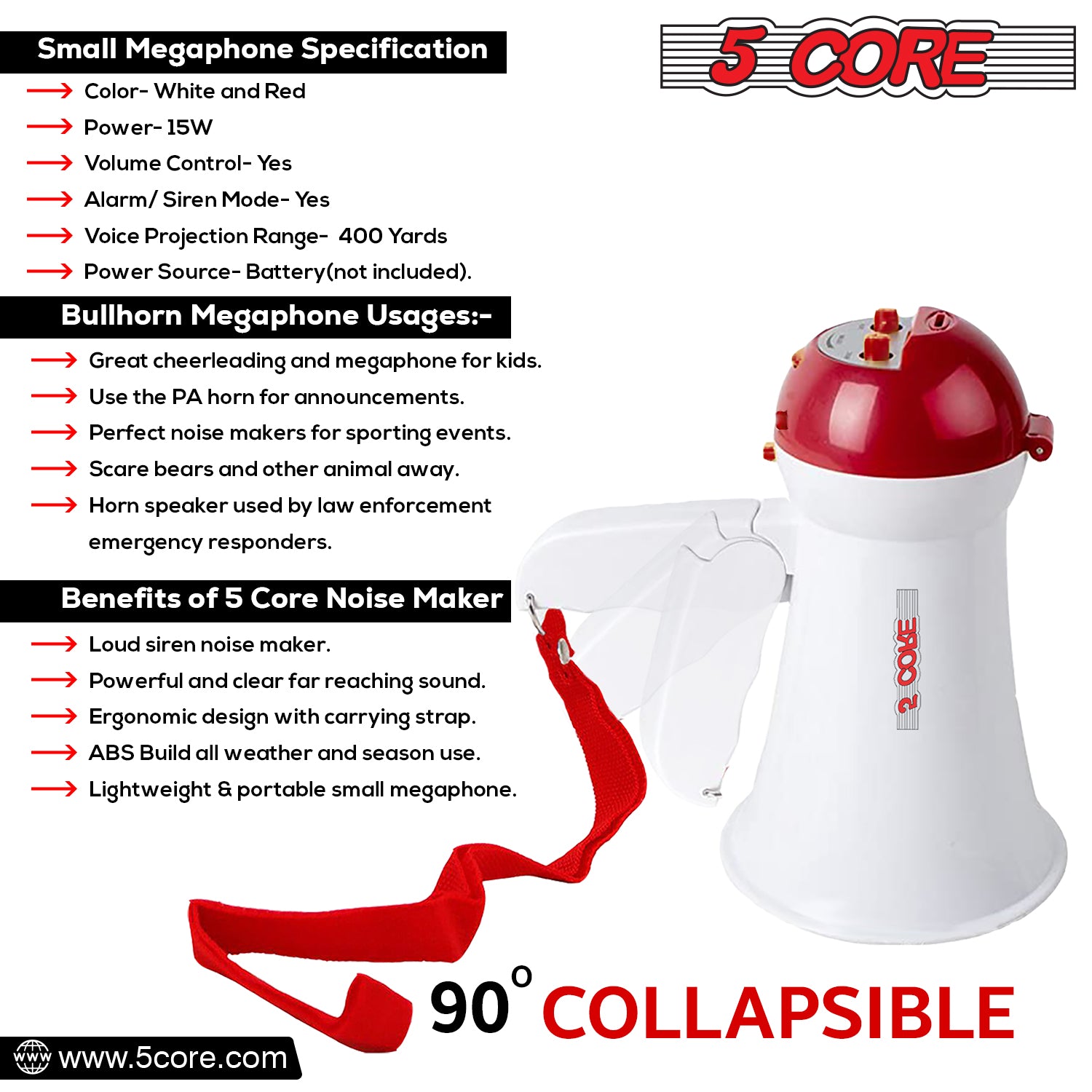 Features of small bullhorn