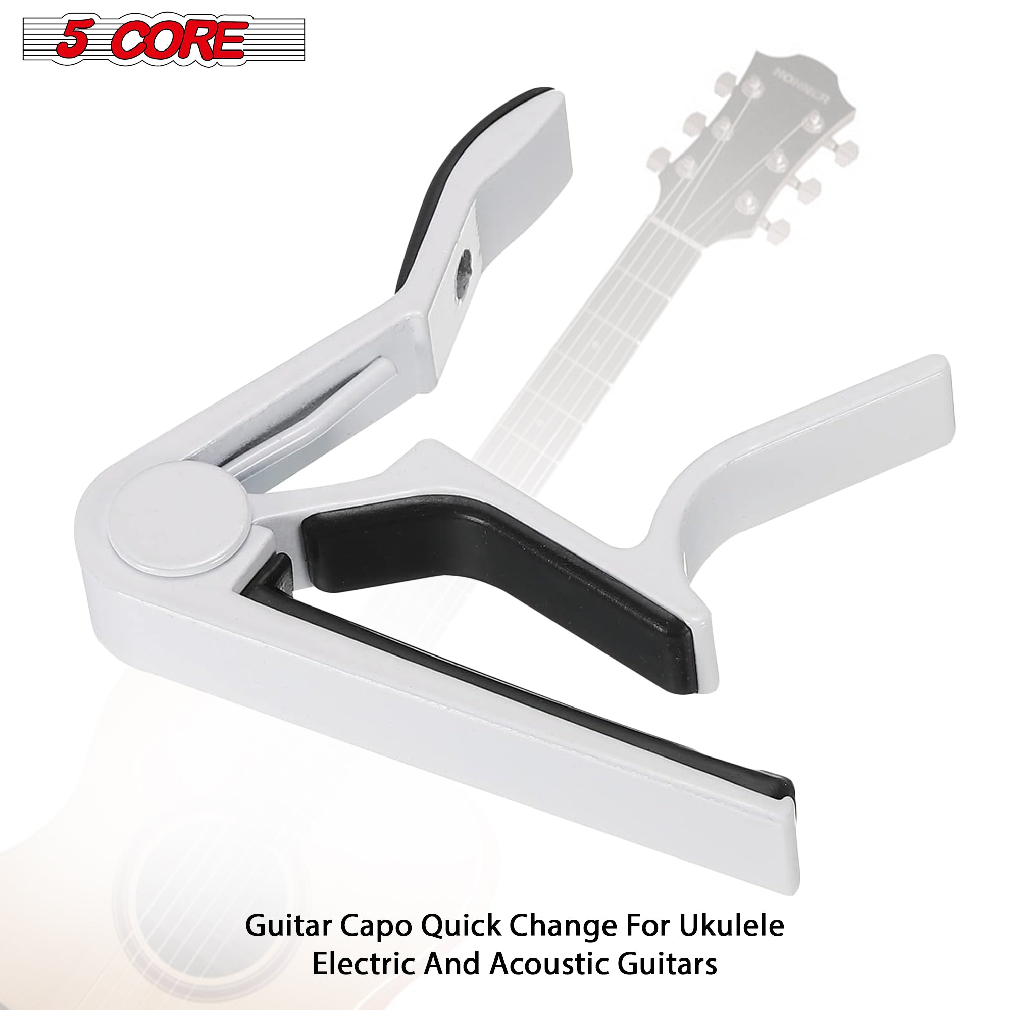 5 Core Guitar Capo Premium Capo for Acoustic Guitar 6 String Classical Guitar kapo for Ukulele Mandolin Banjo Guitar Accessories - CAPO WH 1Pc