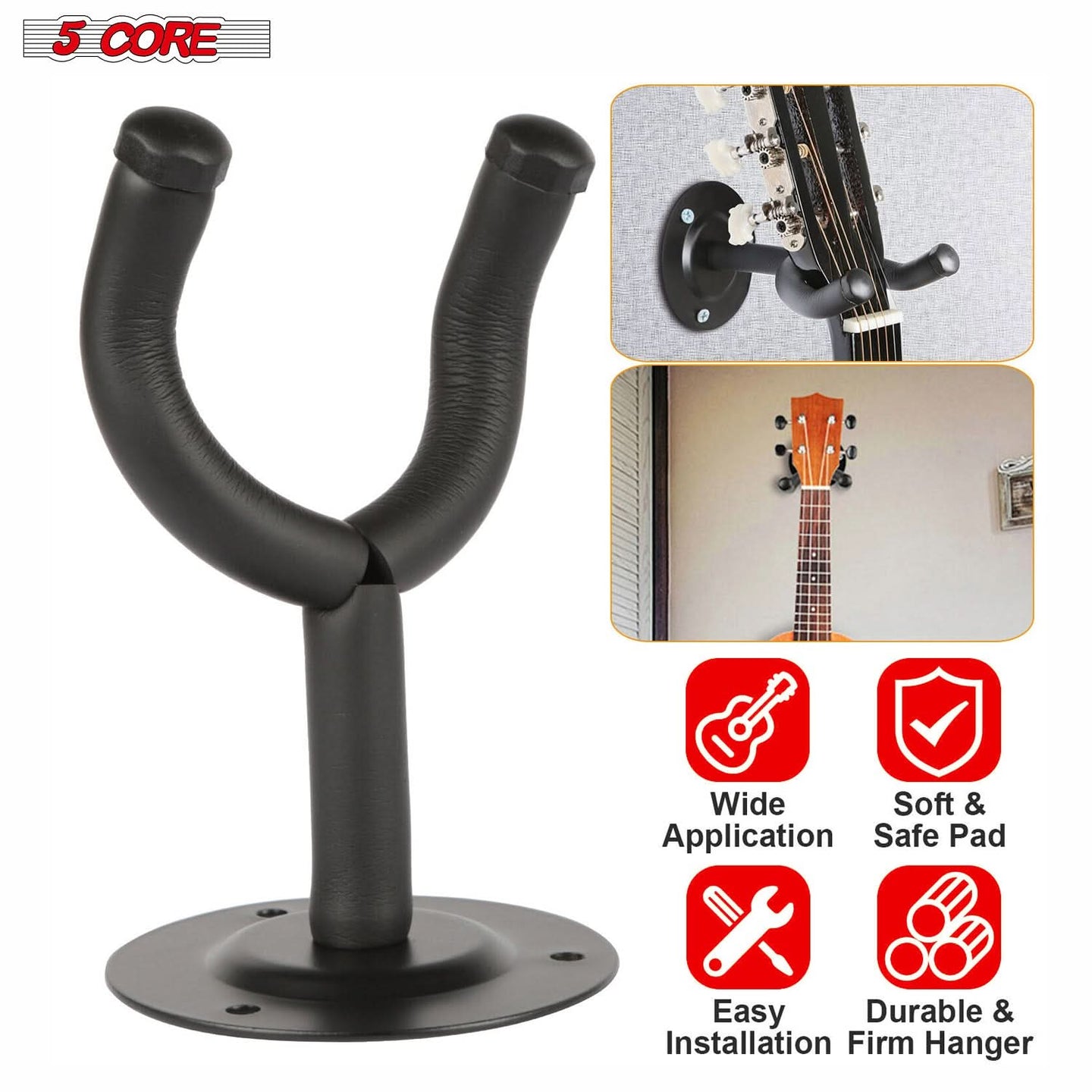 Adjustable Guitar Wall Holder Stand with Soft Padding