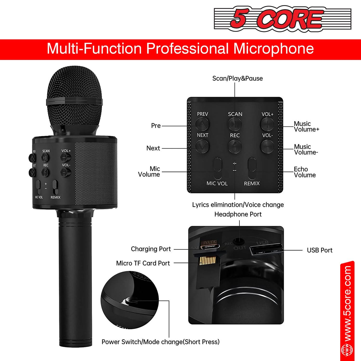 Cordless Karaoke Microfono