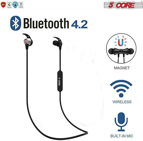 5 Core Wireless Neckband Bluetooth Headphones 12H Play - 5 Core