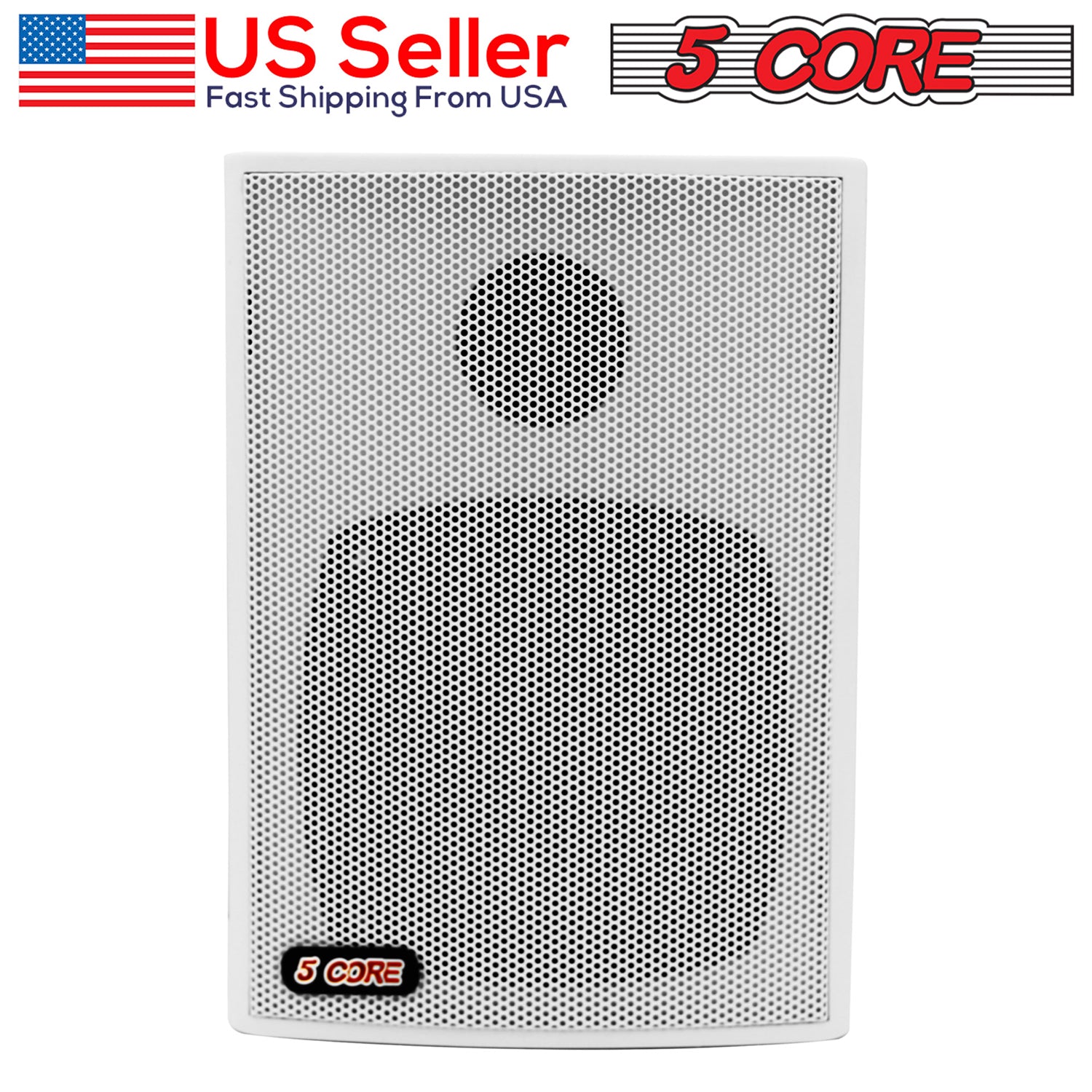 5Core Outdoor Wall Speakers 2Way 20W Ceiling Mount Speaker Heavy Duty ABS Enclosure White