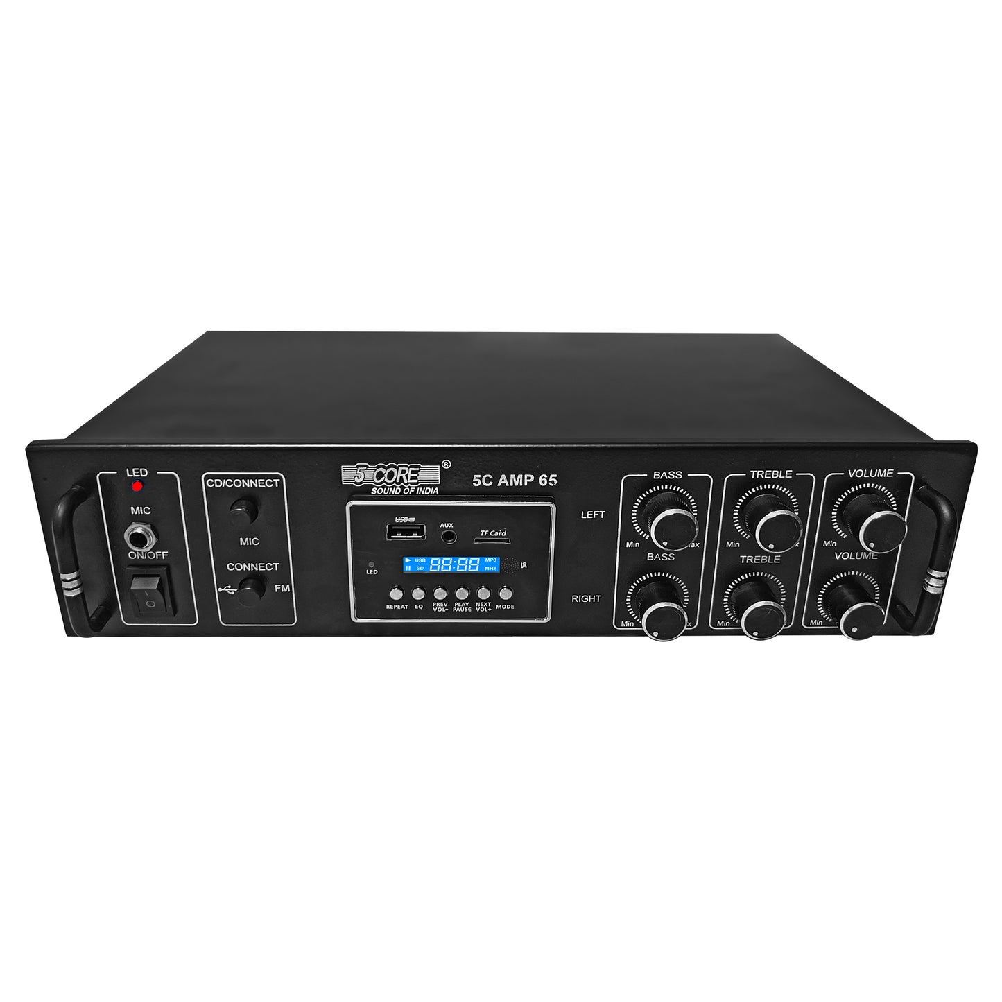 5Core Amplifier Home Audio 600W in-Built Speaker Mini Stereo Dual Channel LCD Display MMC / TF AUX USB with Volume, Bass, and Treble Control for Home Theater, PA, RV, Boat, Tablet PC, Studio 5C AMP 65