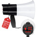 5Core Megaphone Bullhorn Speaker 30W LED Bull Horn Battery Power Cheer Megafono 800 Yard