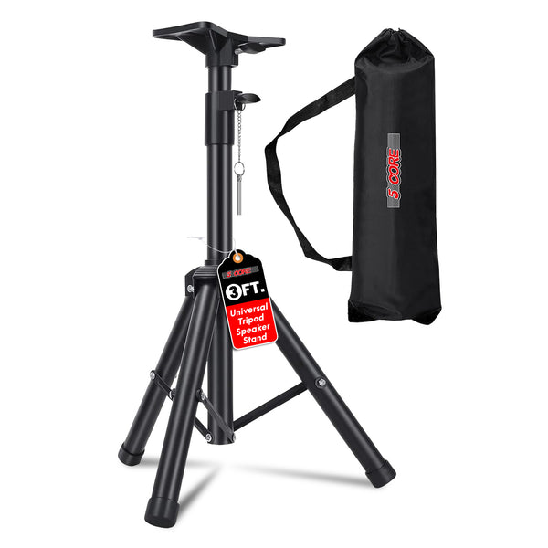 5Core Speaker Stand Tripod Short Adjustable 36 Inch DJ Pole Mount Studio Monitor Stands