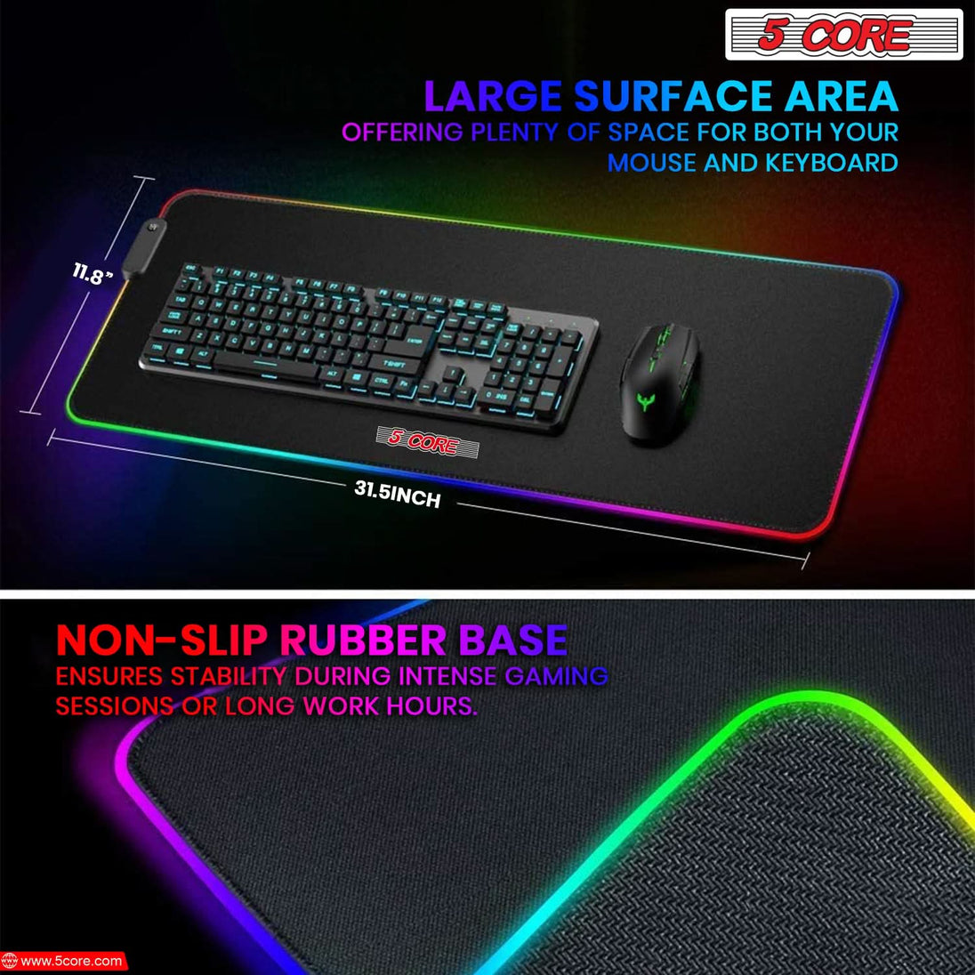 We give non slip rubber base gaming mat