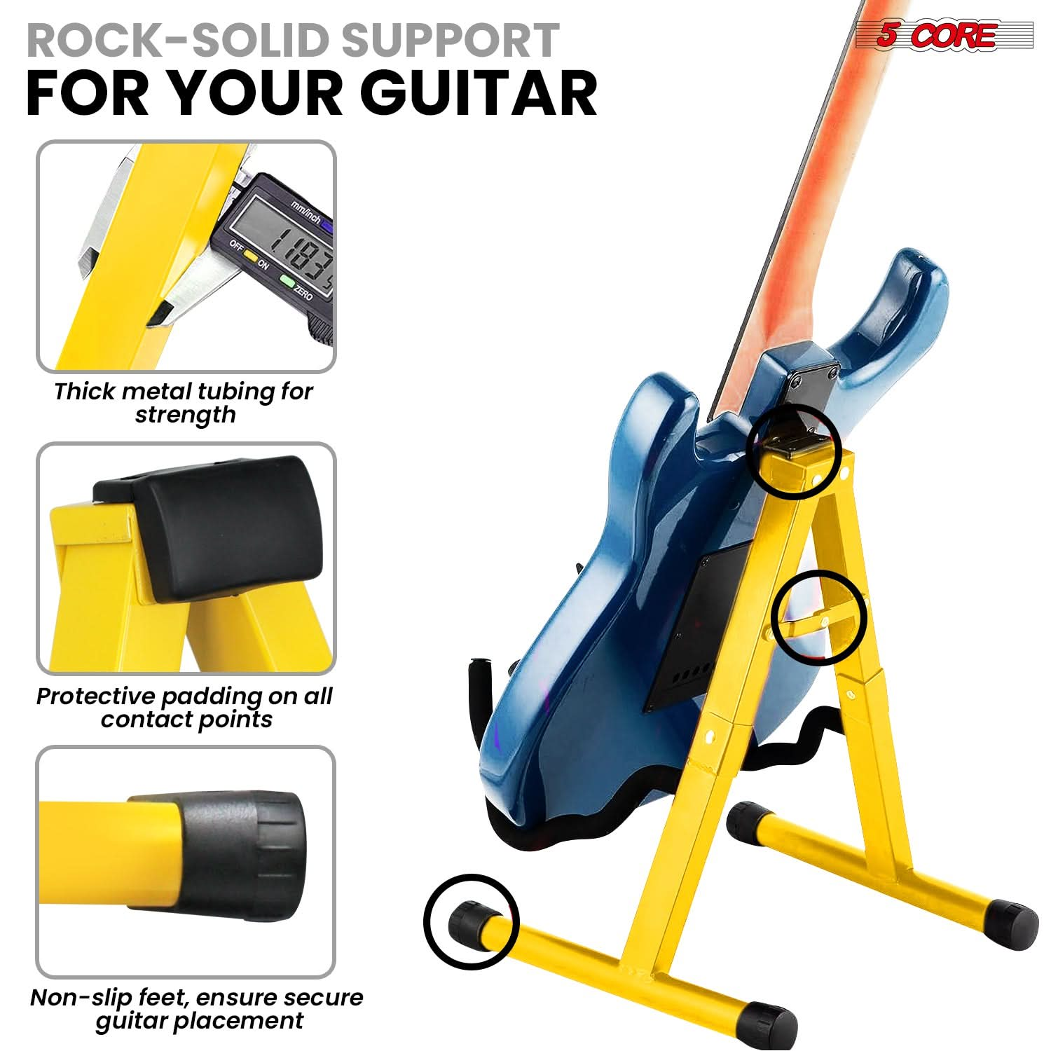 5Core Guitar Stand Floor A Frame Electric Acoustic Bass Soporte Para Guitarra