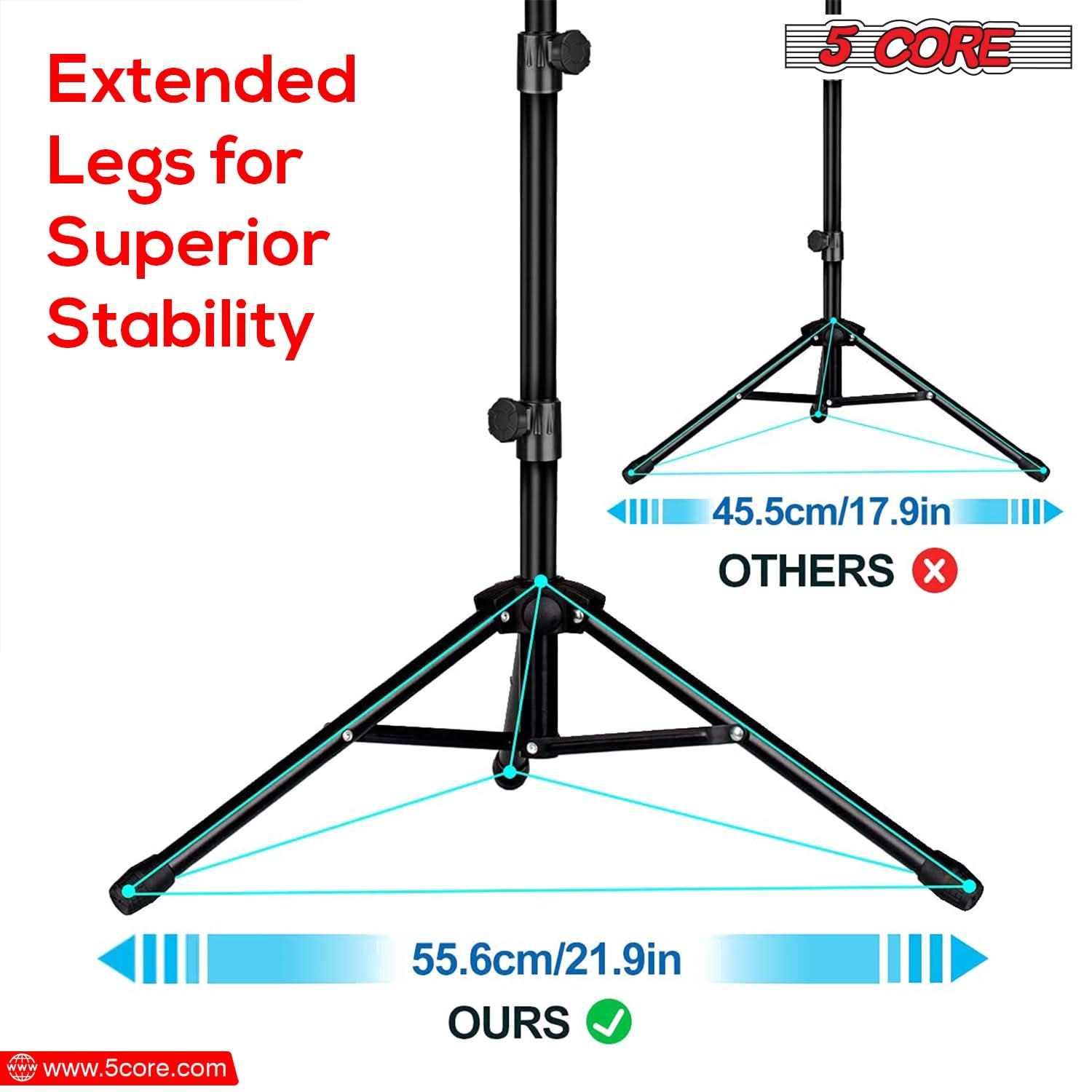 5Core Handheld Dynamic Microphone + Tripod Sheet Music Stand With Mic Holder