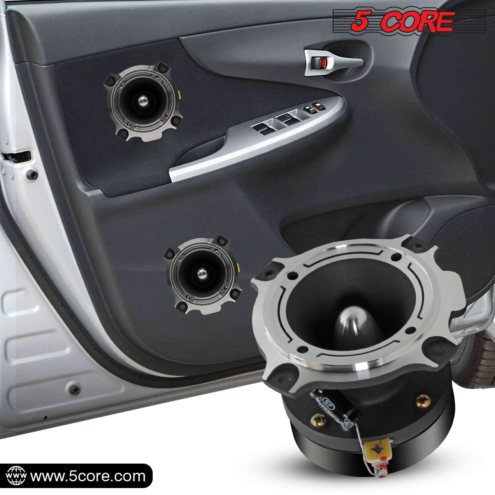 5Core Tweeters Speakers Car Audio Pair 600W Peak 3.5 Inch Super Bullet Tuiters Para Sonido Para Carro